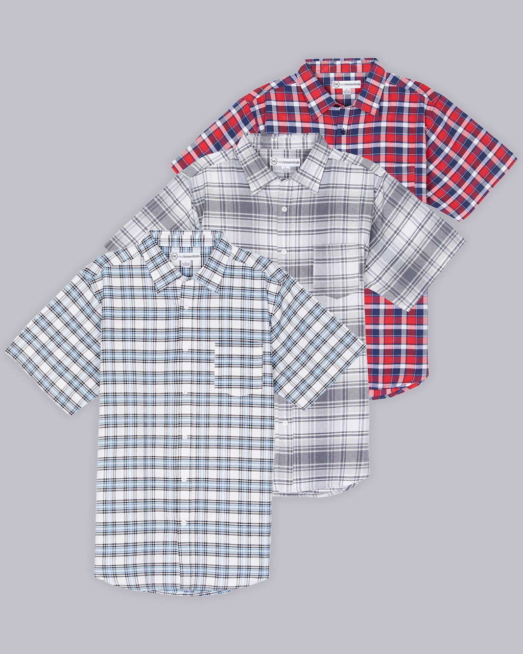 3 Pack: Men's Regular-Fit Short Sleeve Woven Shirt