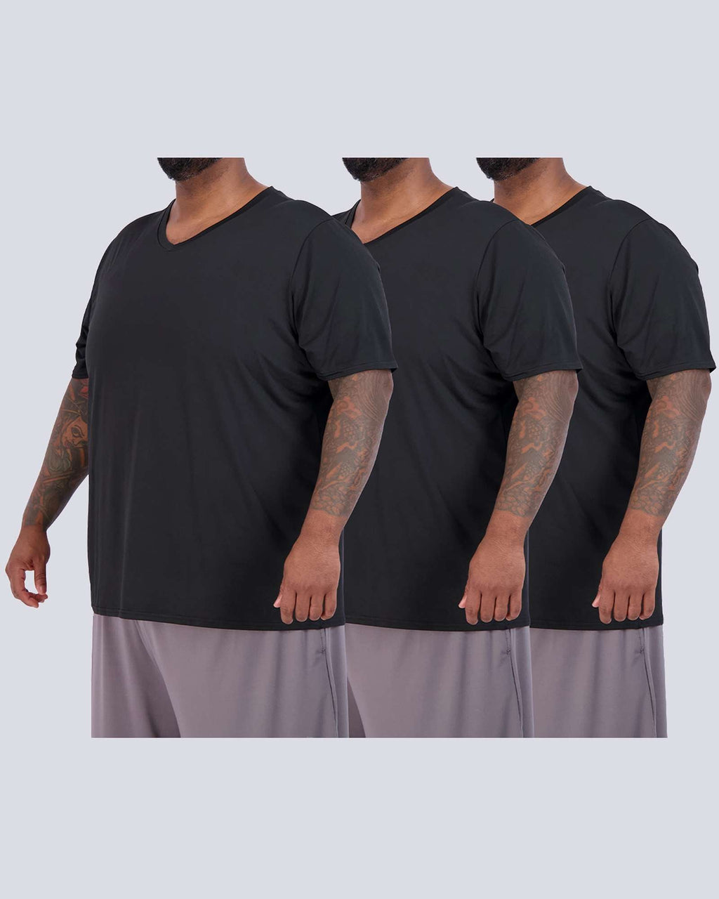 3 Pack: Men's Big & Tall V-Neck Short-Sleeve Dry-Fit T-Shirt