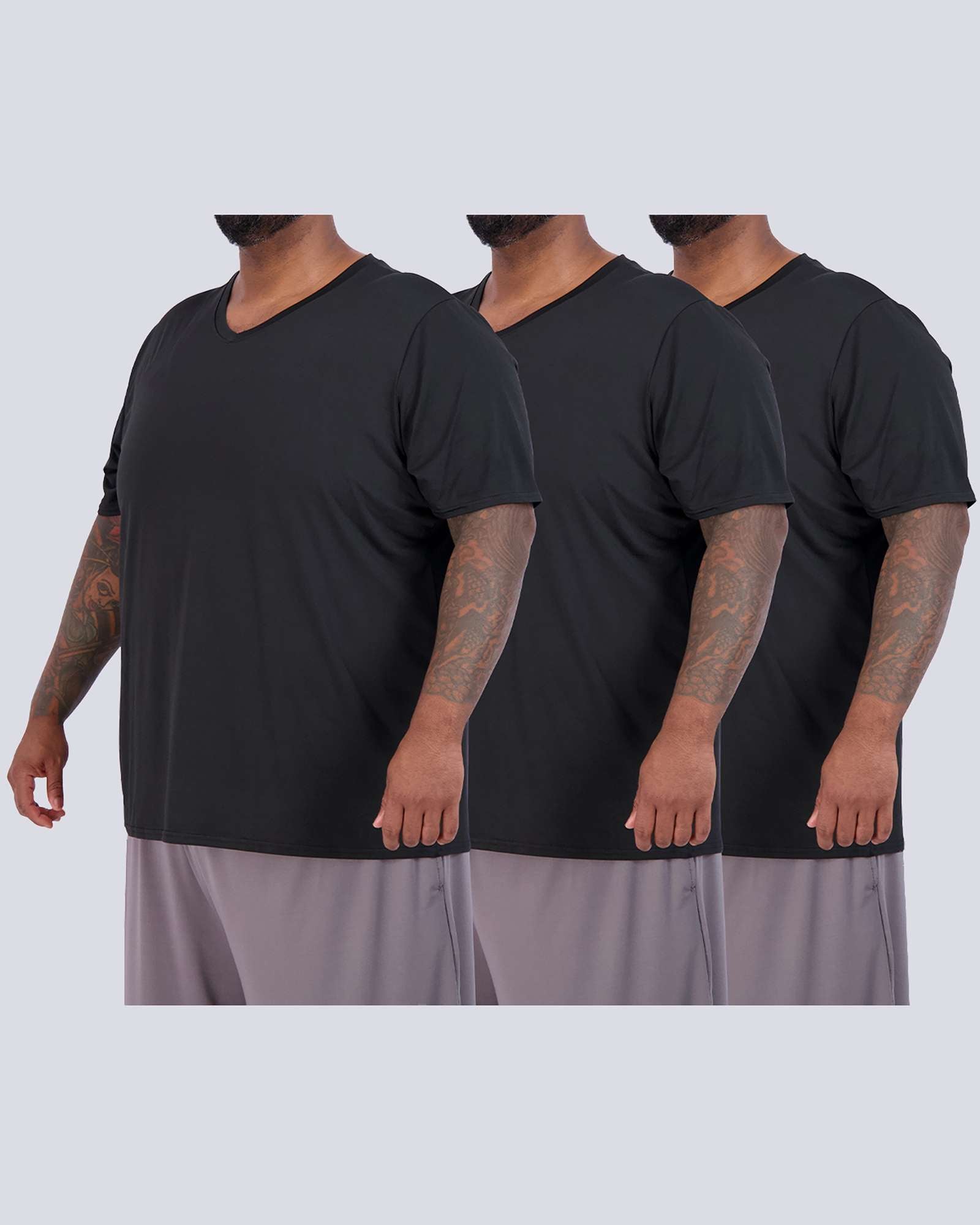 3 Pack: Men's Big & Tall V-Neck Short-Sleeve Dry-Fit T-Shirt