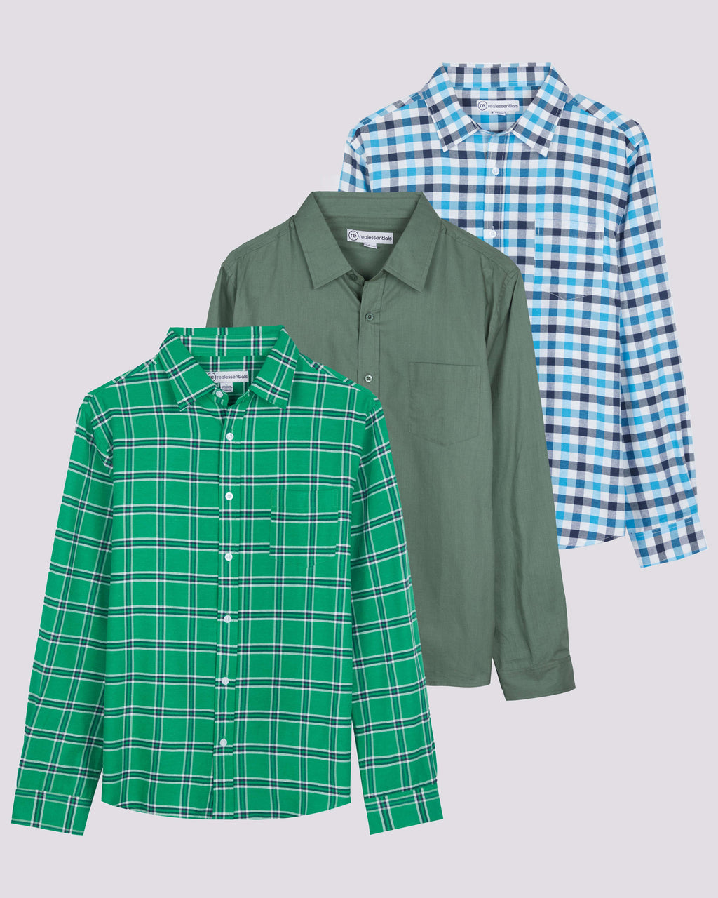 3 Pack: Men's Regular-Fit Long Sleeve Poplin Shirt (Available in Big & Tall)
