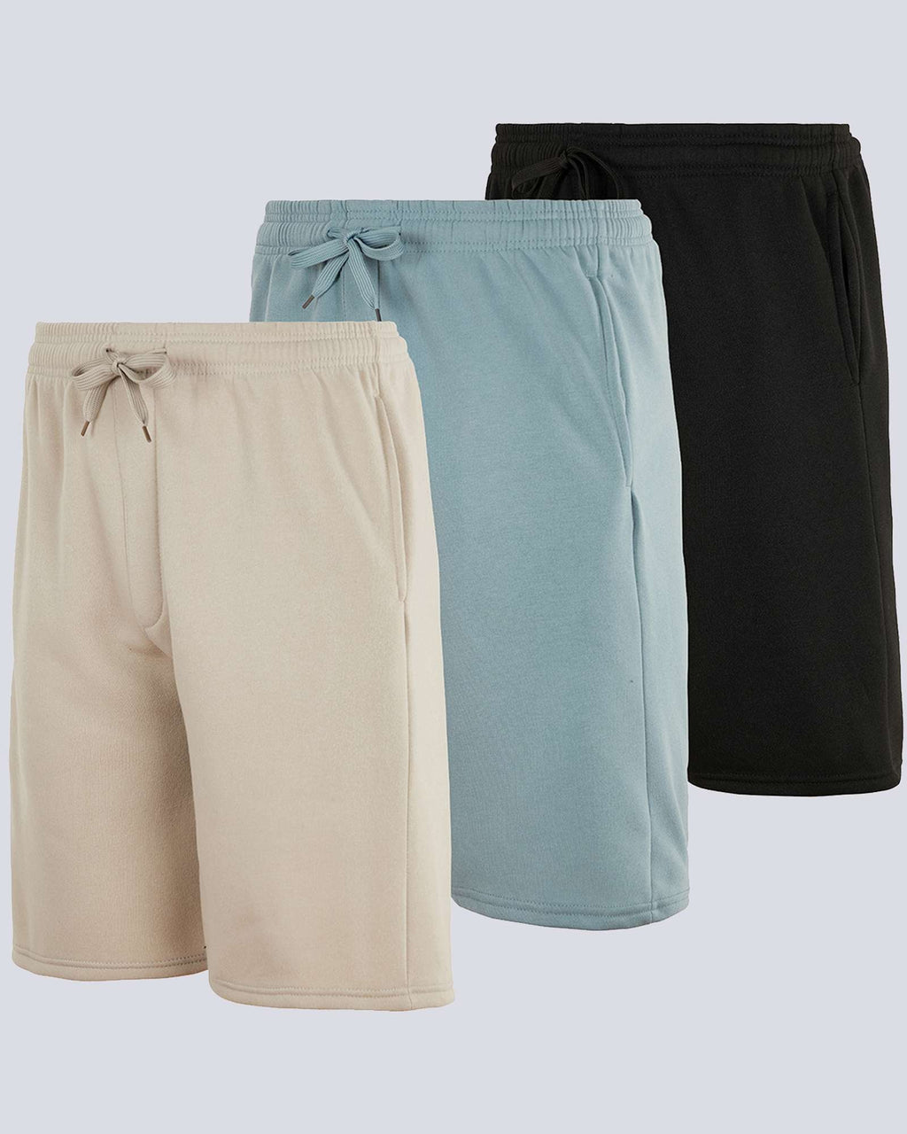 3 Pack: Mens 9" Fleece Casual Lounge Shorts