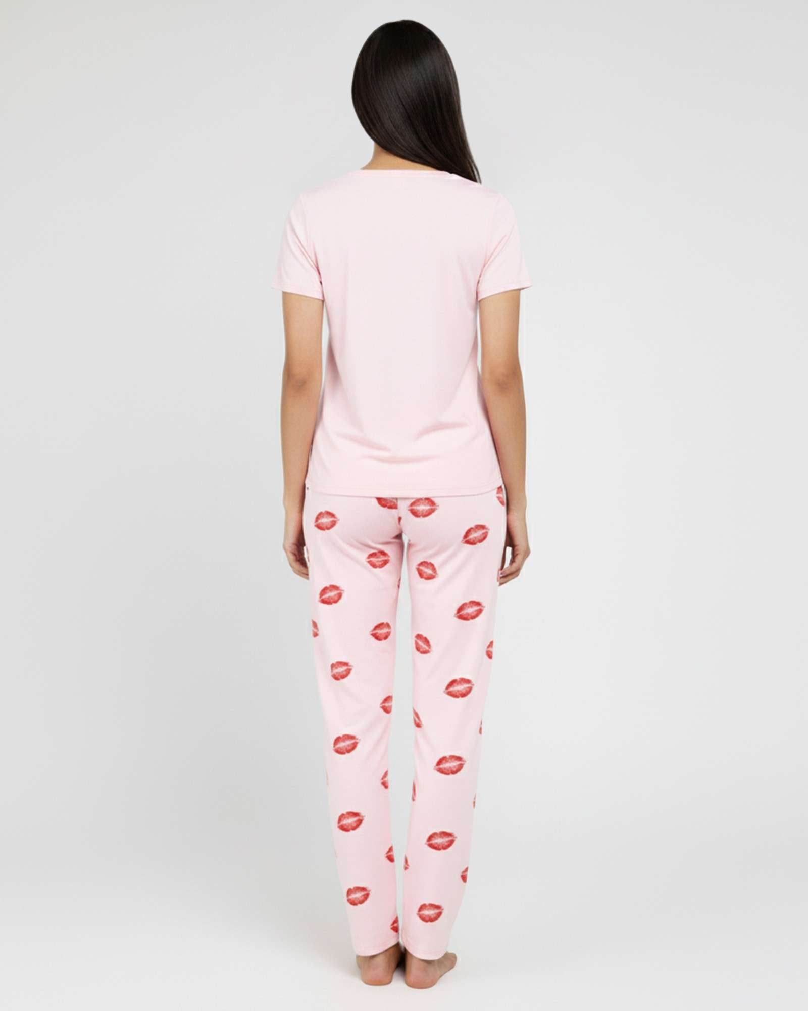 2 Pack: Womens Pajama Set Super-Soft Short Sleeve V-Neck Top with Pants (Available in Plus Size)