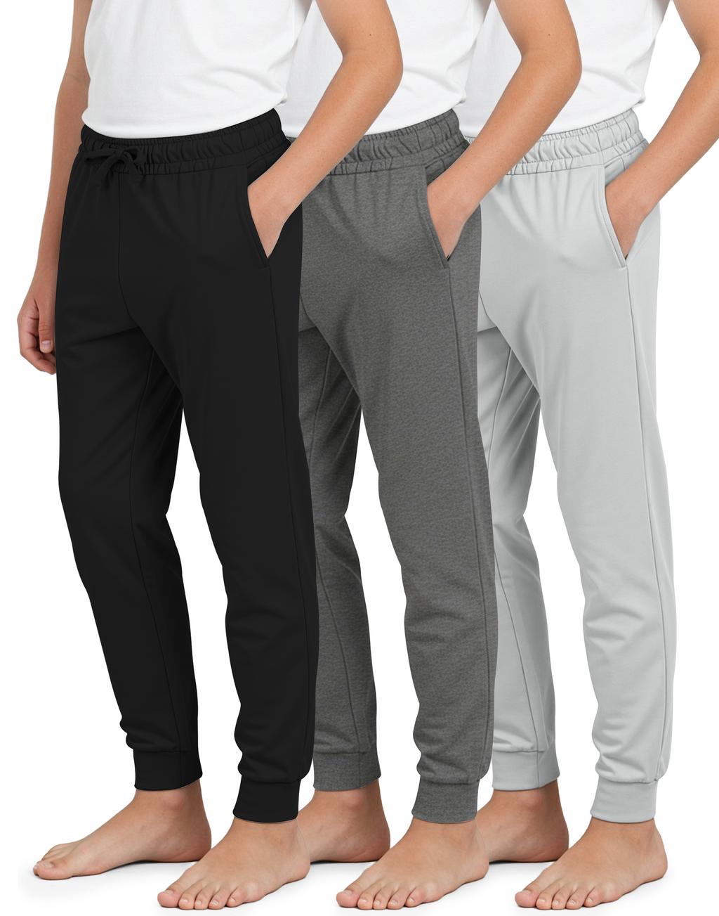 3 Pack: Boys’ Ultra-Soft Jogger Pajama Pants - Kids Lounge Pjs Sleepwear (Size 4-18)