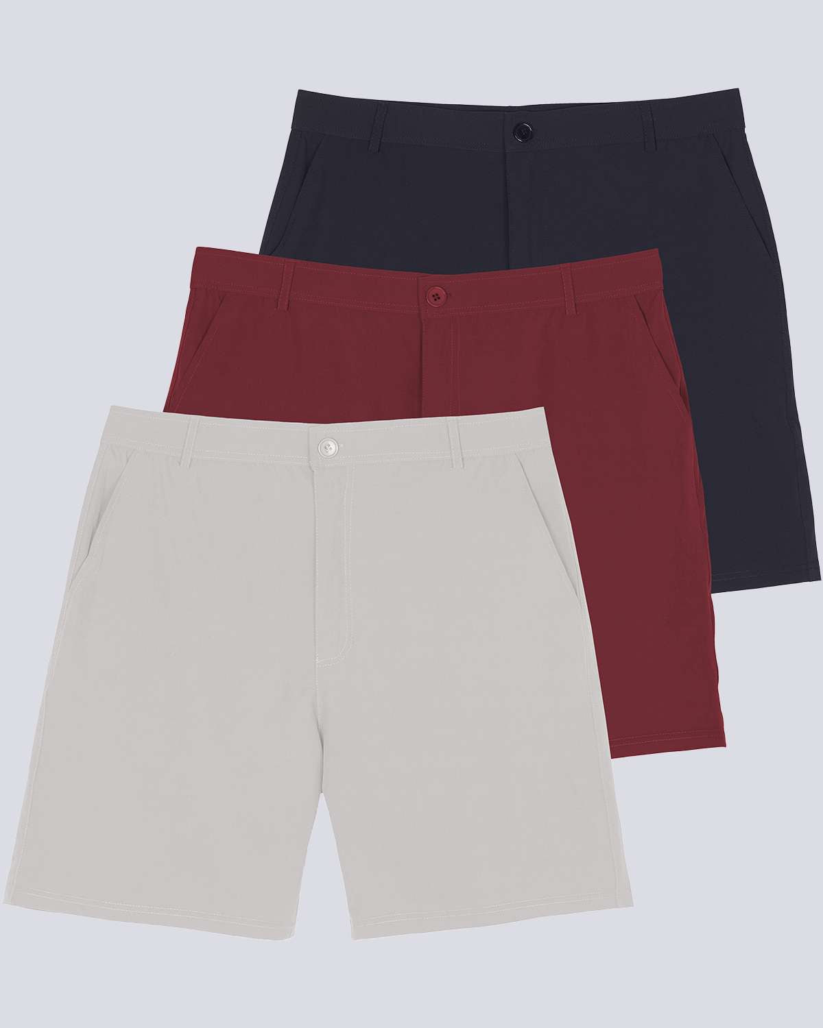 3 Pack: Men's 7" Golf Shorts