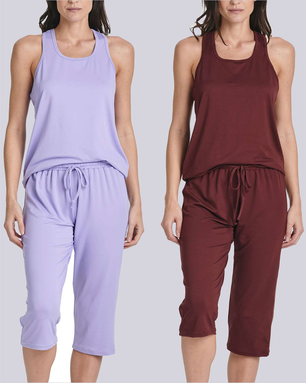 2 Pack: Women's Pajama Set Tank Top and Capri Pants