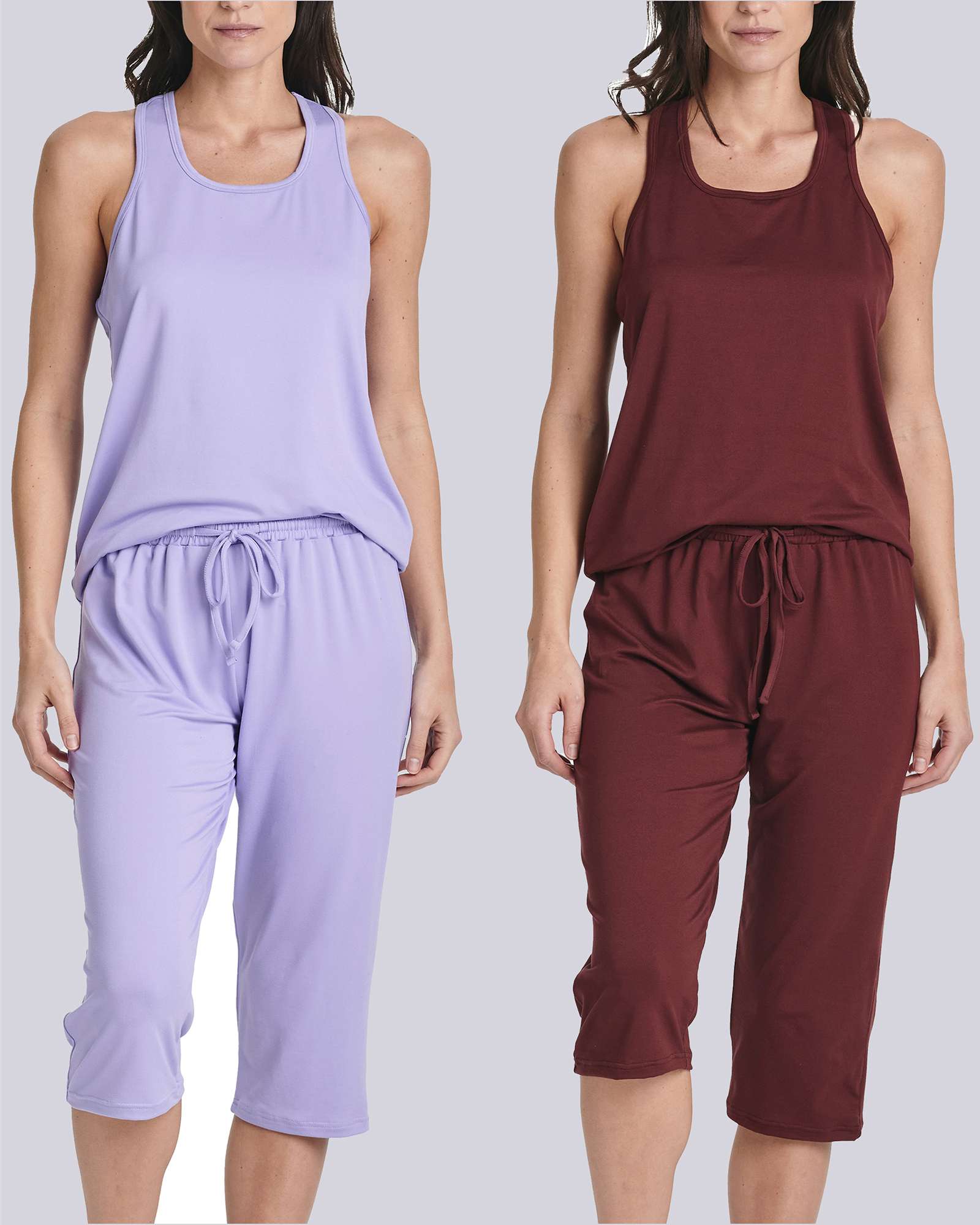 2 Pack: Women's Pajama Set Tank Top and Capri Pants