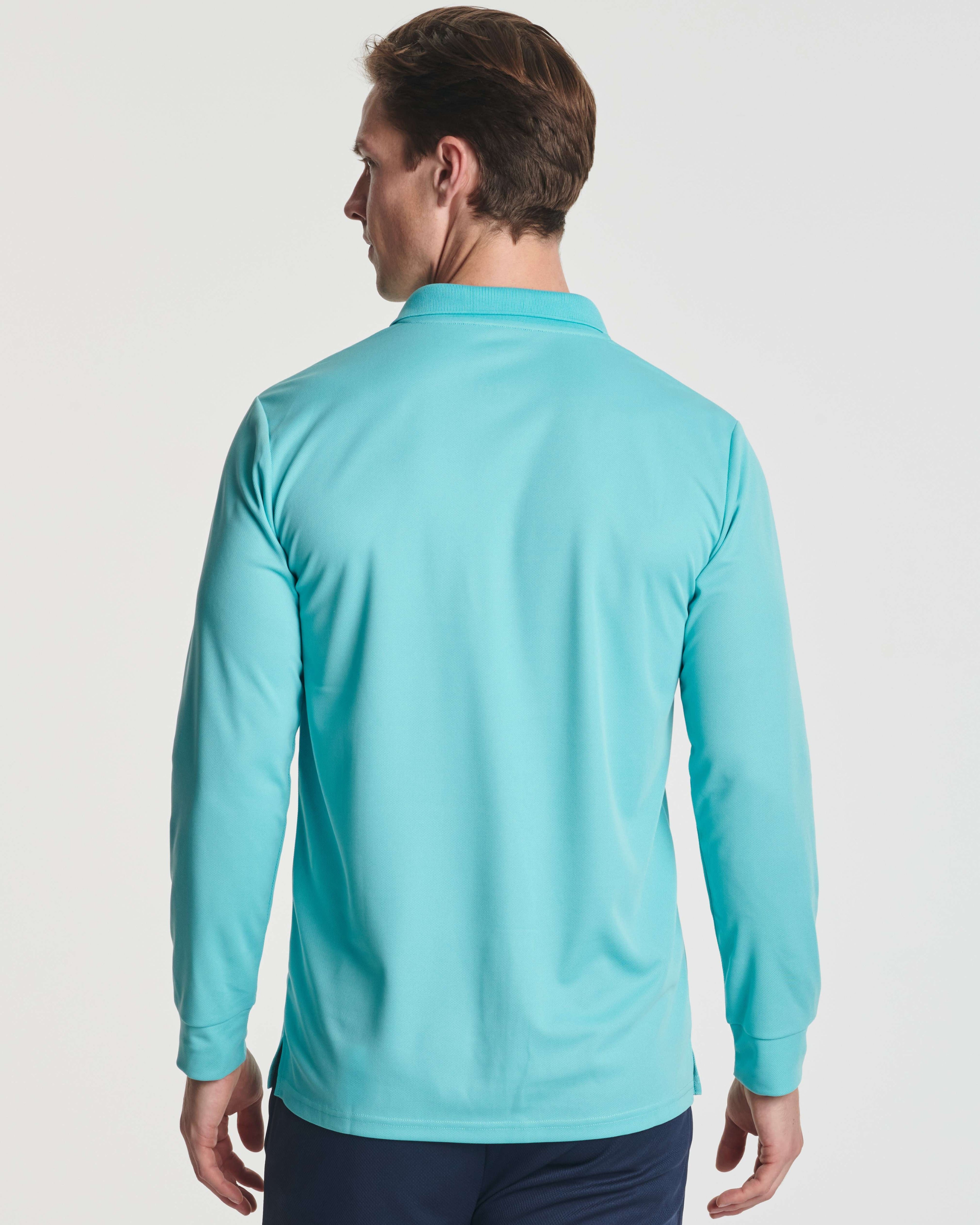 3 Pack: Men's Dry Fit Long-Sleeve Polo Shirt (Available in Big & Tall)