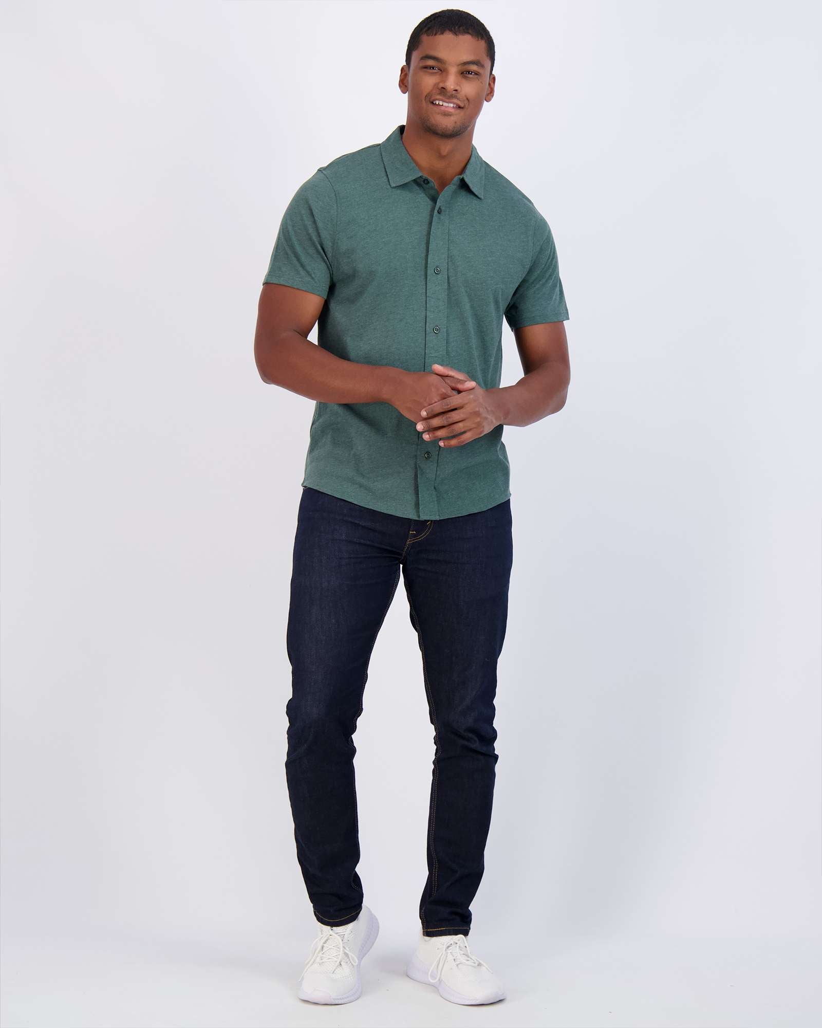 3 Pack: Men's Regular Fit Short Sleeve Button Down Shirt (Available in Big & Tall)