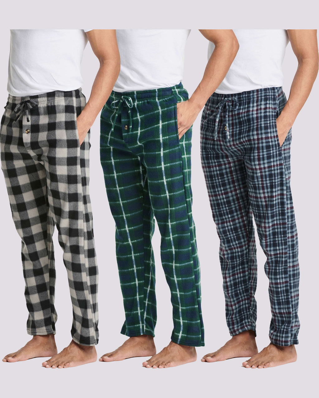 3 Pack: Mens Big & Tall Fleece Pajama Pants