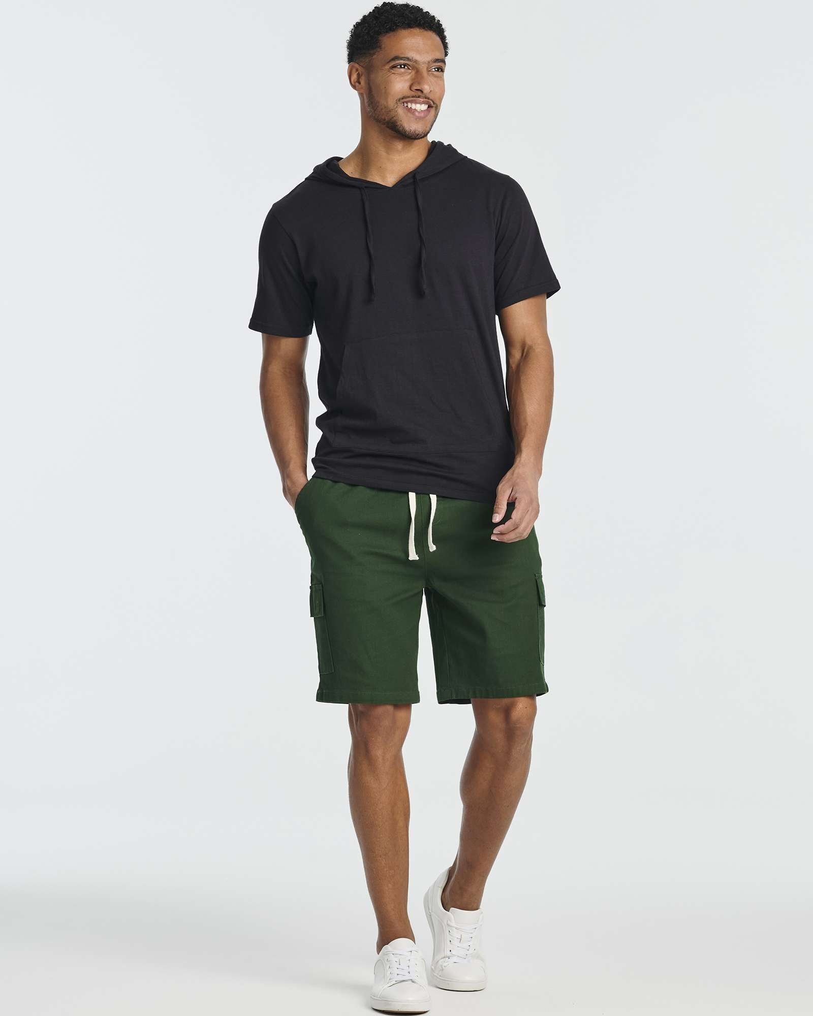 3 Pack: Men's 9" Elastic Waistband Cargo Shorts