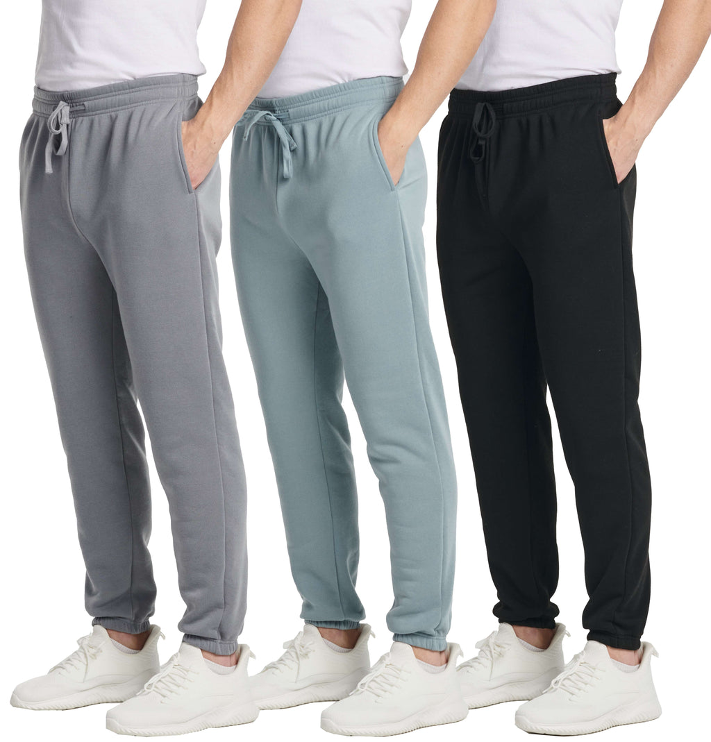 3 Pack: Men's Big & Tall Fleece Jogger Sweatpants