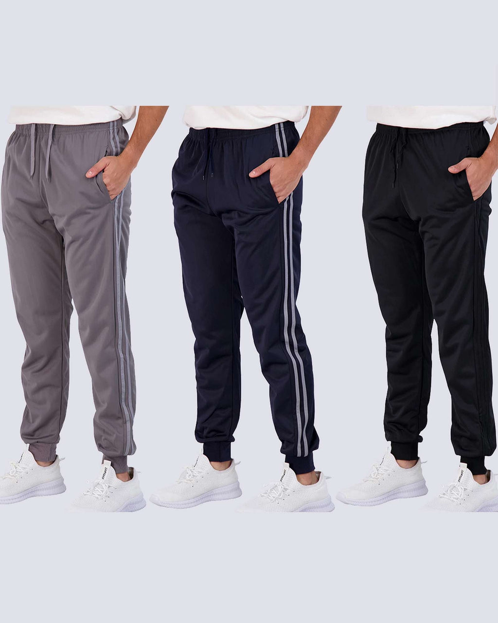 3 Pack: Boys Active Fleece-Lined Tricot Jogger Sweatpants