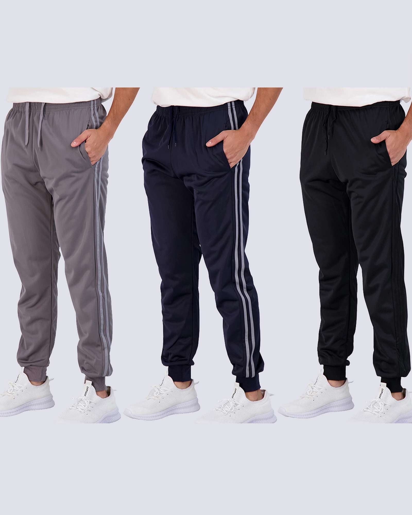 3 Pack: Boys Active Fleece-Lined Tricot Jogger Sweatpants