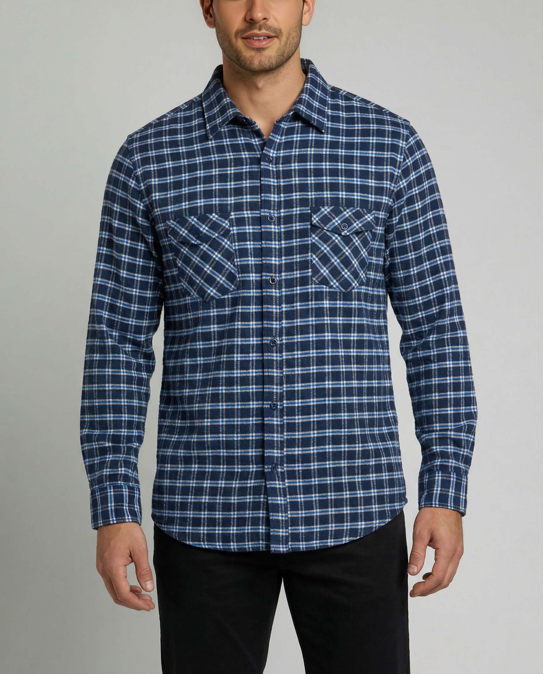 3 Pack: Men's Long-Sleeve Flannel Shirt