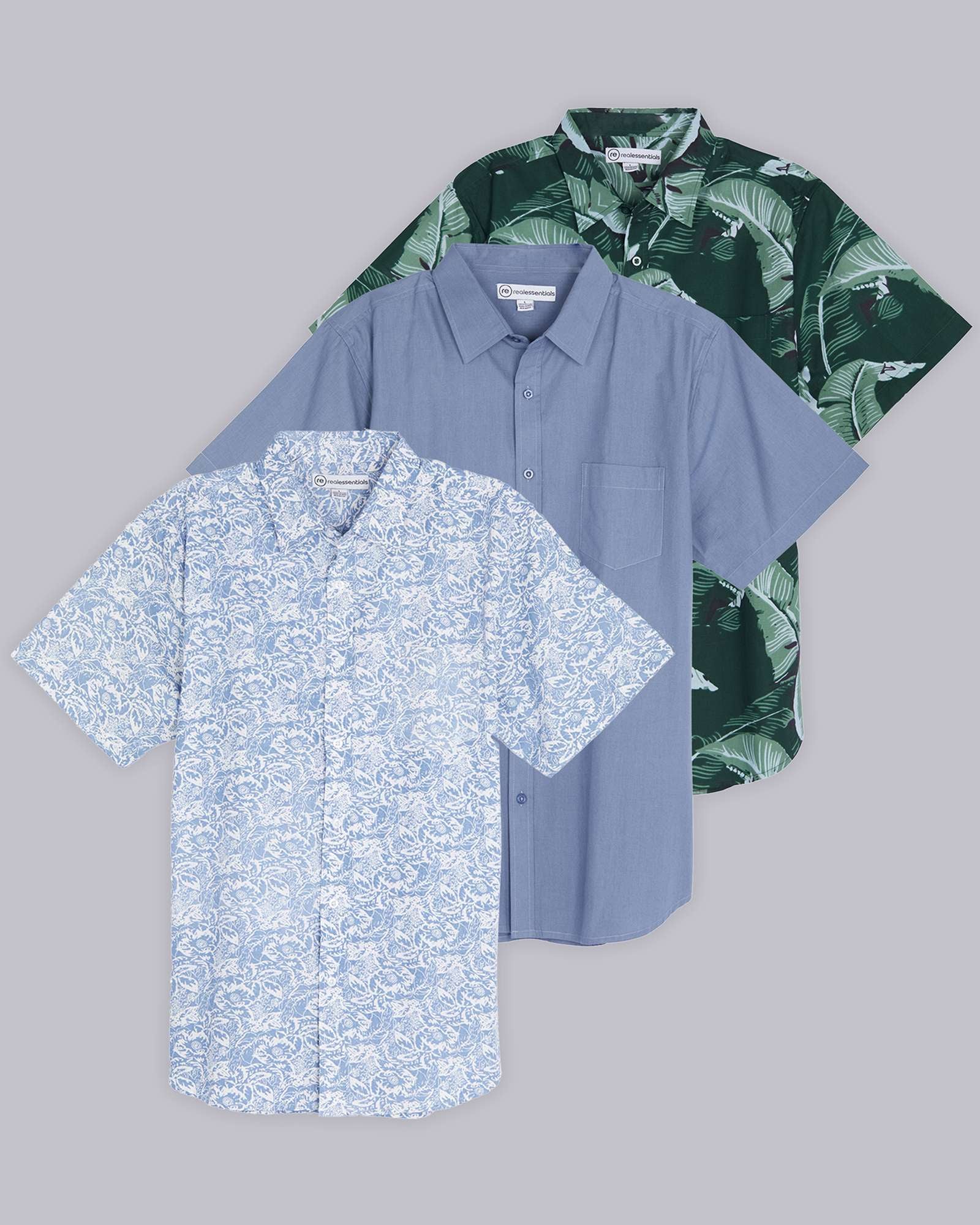 3 Pack: Men's Short-Sleeve Poplin Shirt (Available In Big & Tall)