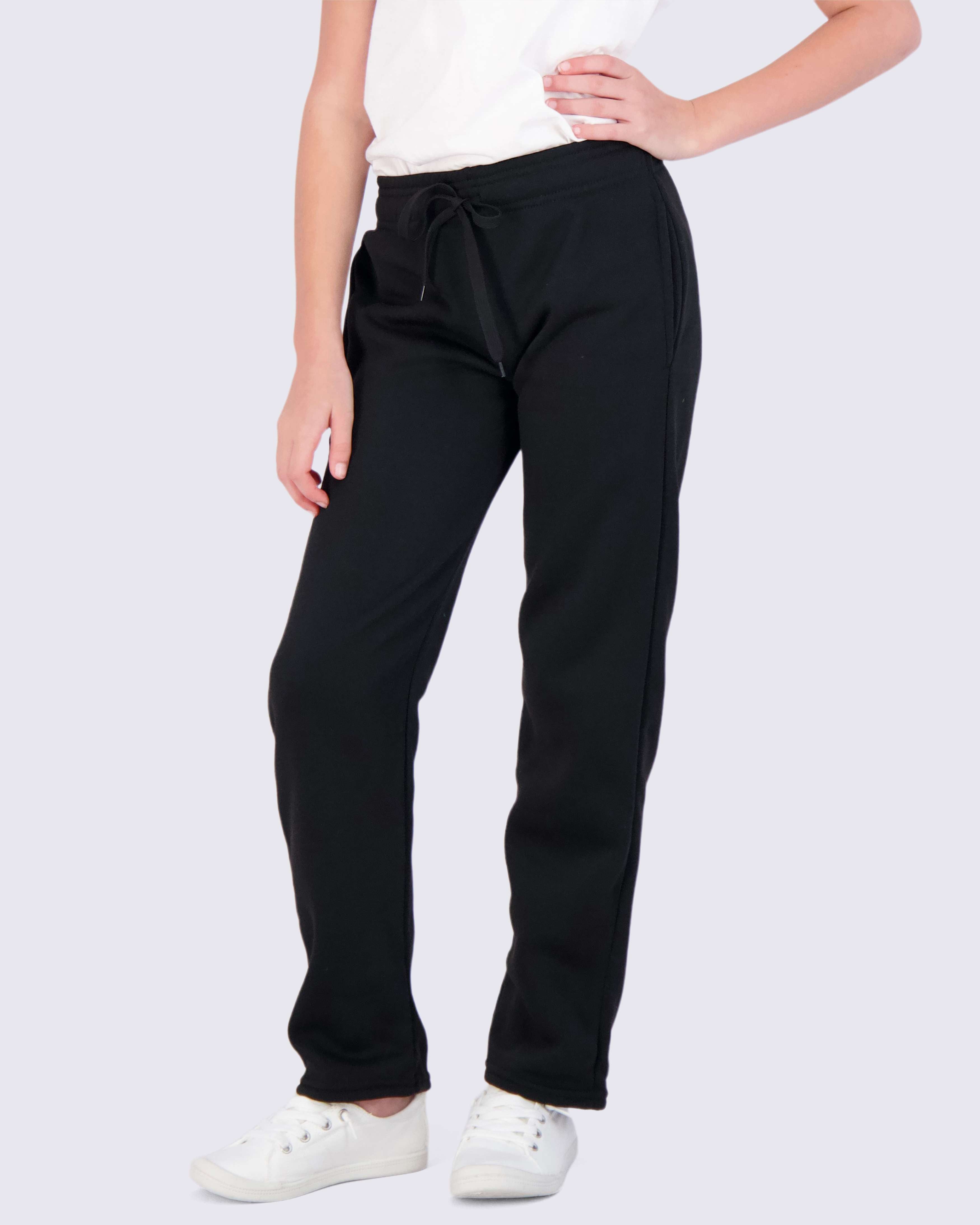 3 Pack: Girls Fleece Open Bottom Sweatpants