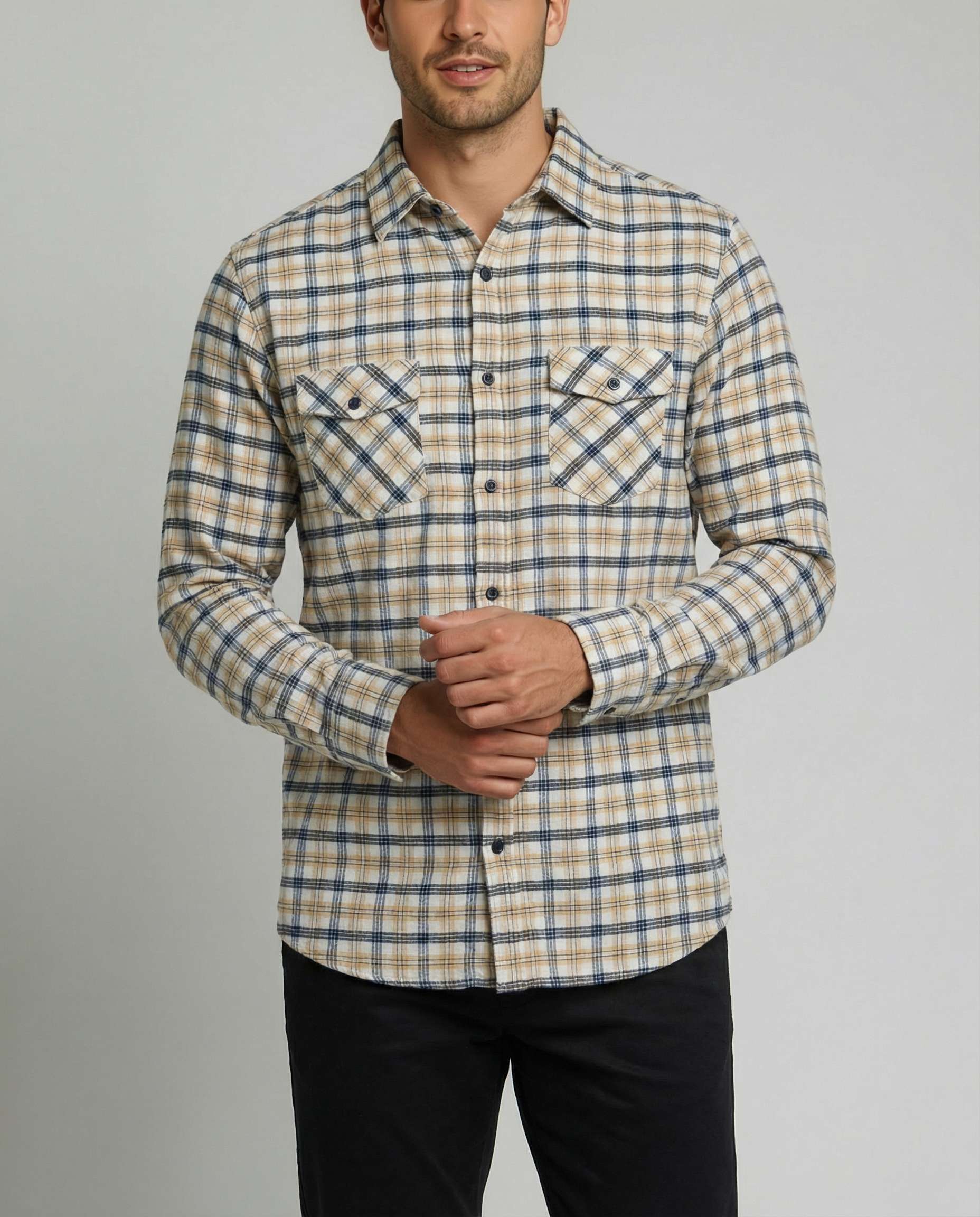 3 Pack: Men's Long-Sleeve Flannel Shirt