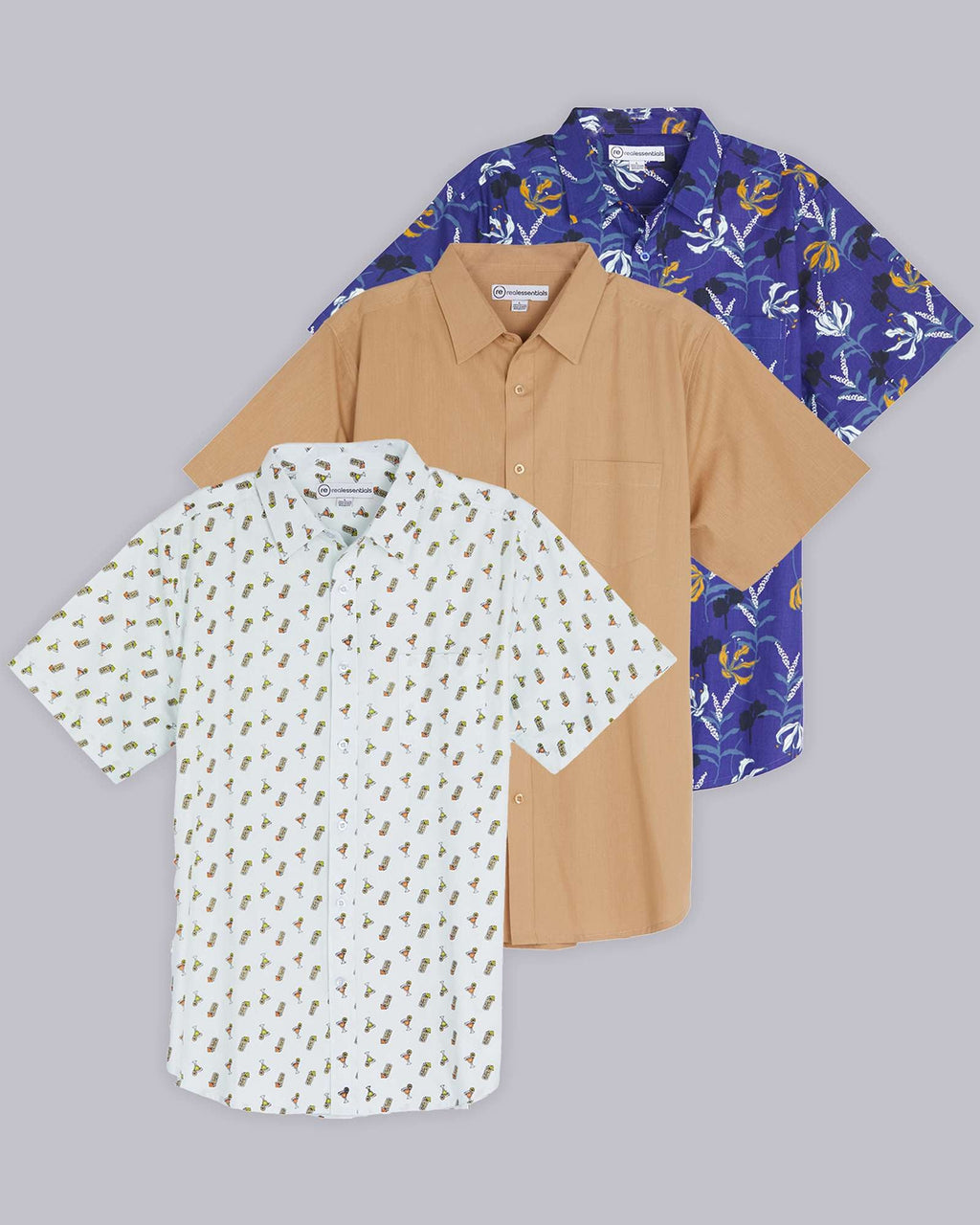 3 Pack: Men's Short-Sleeve Poplin Shirt (Available In Big & Tall)