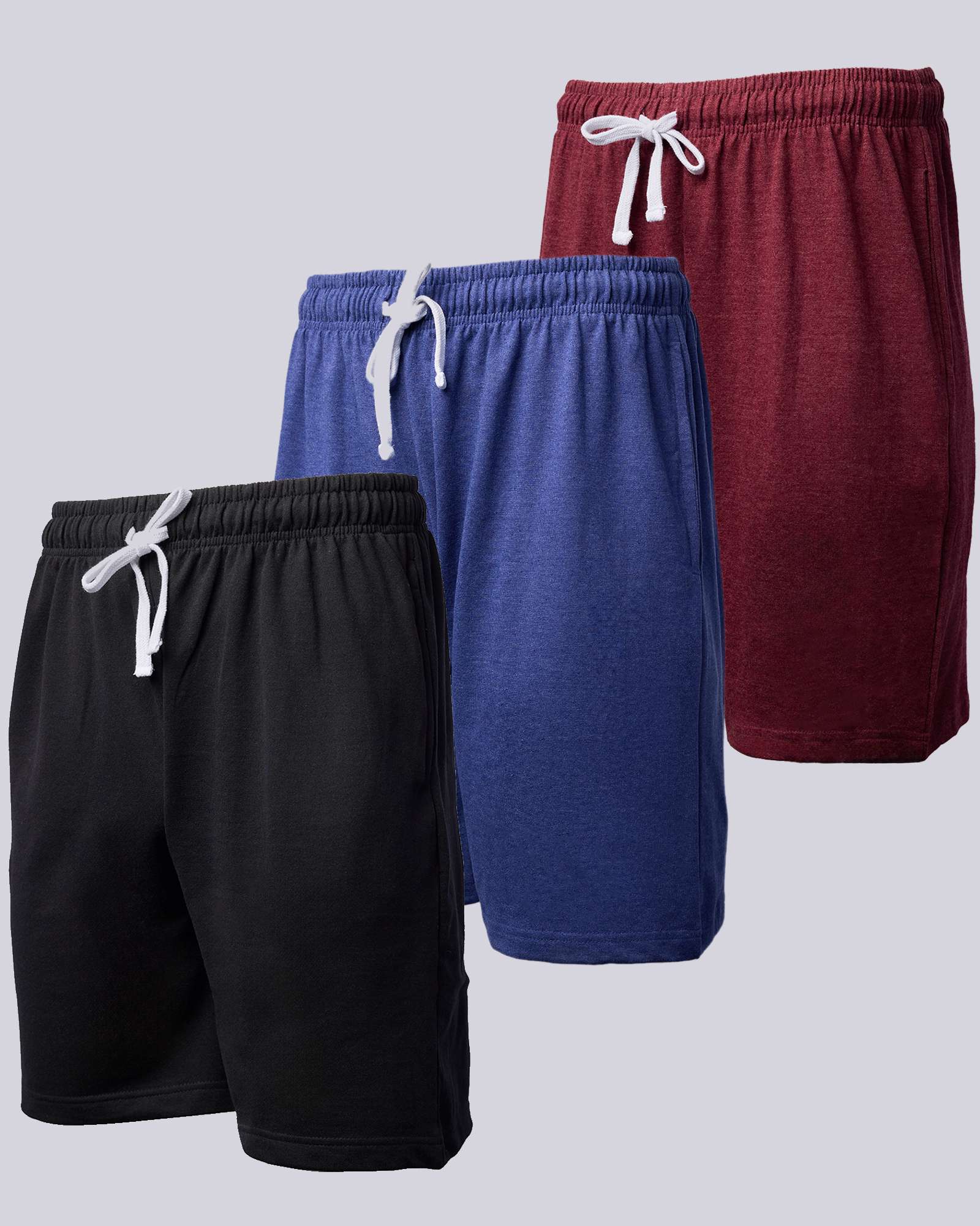 3 Pack: Mens 9" French Terry Casual Shorts