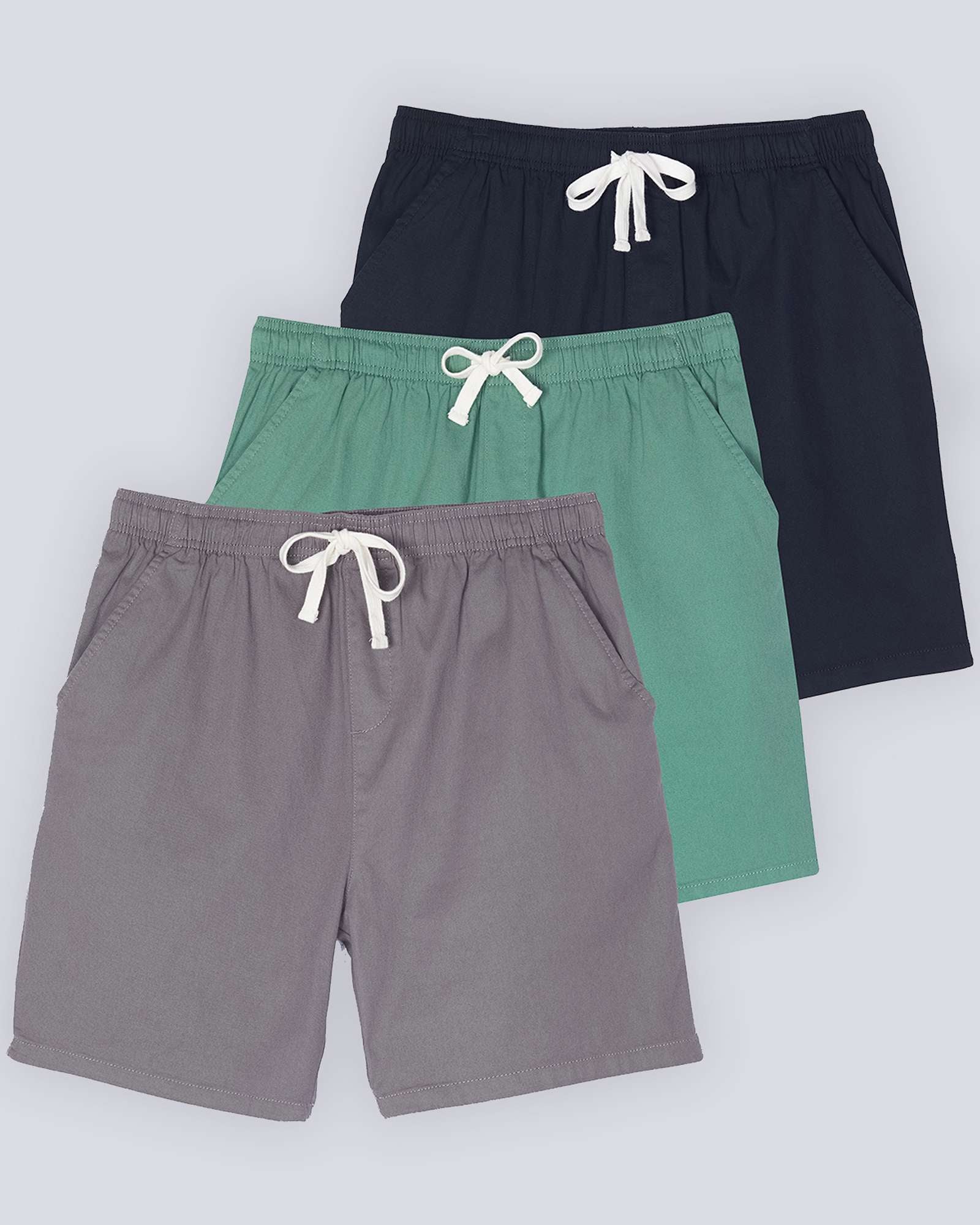 3 Pack: Men's Cotton 7" Walk Short