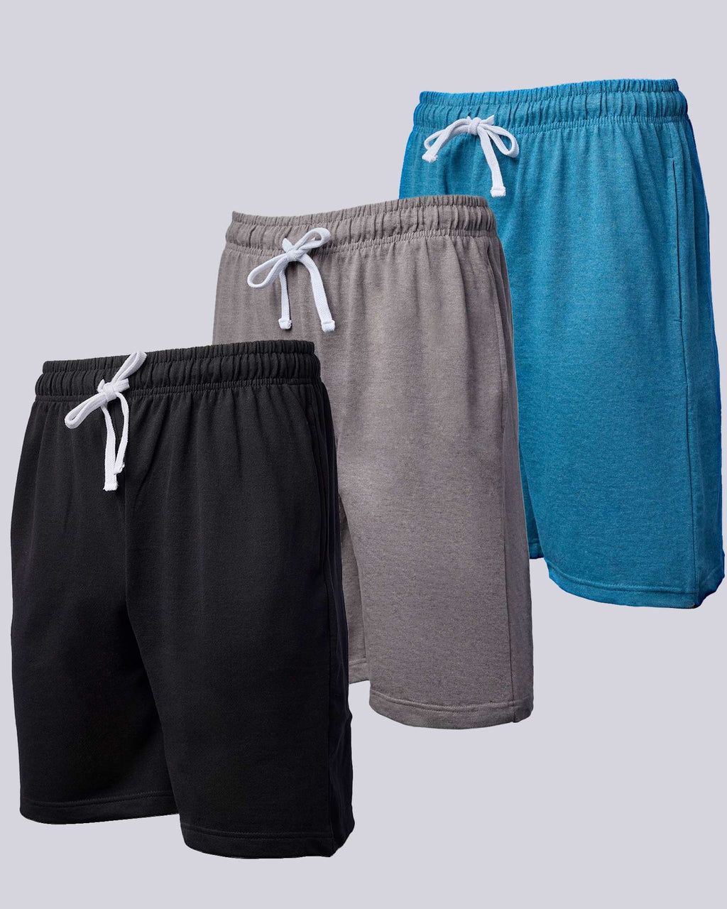 3 Pack: Mens 9" French Terry Casual Shorts