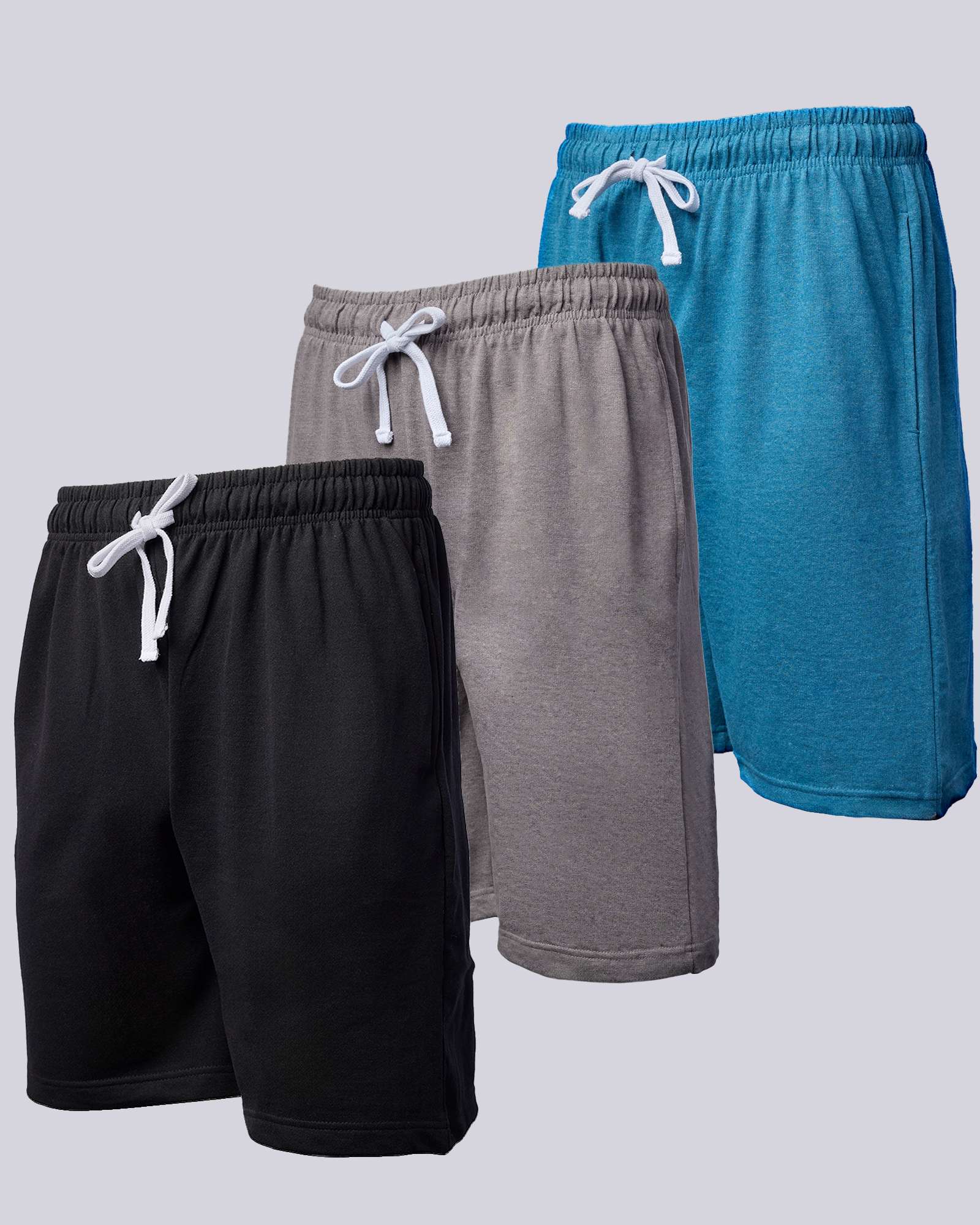 3 Pack: Mens 9" French Terry Casual Shorts