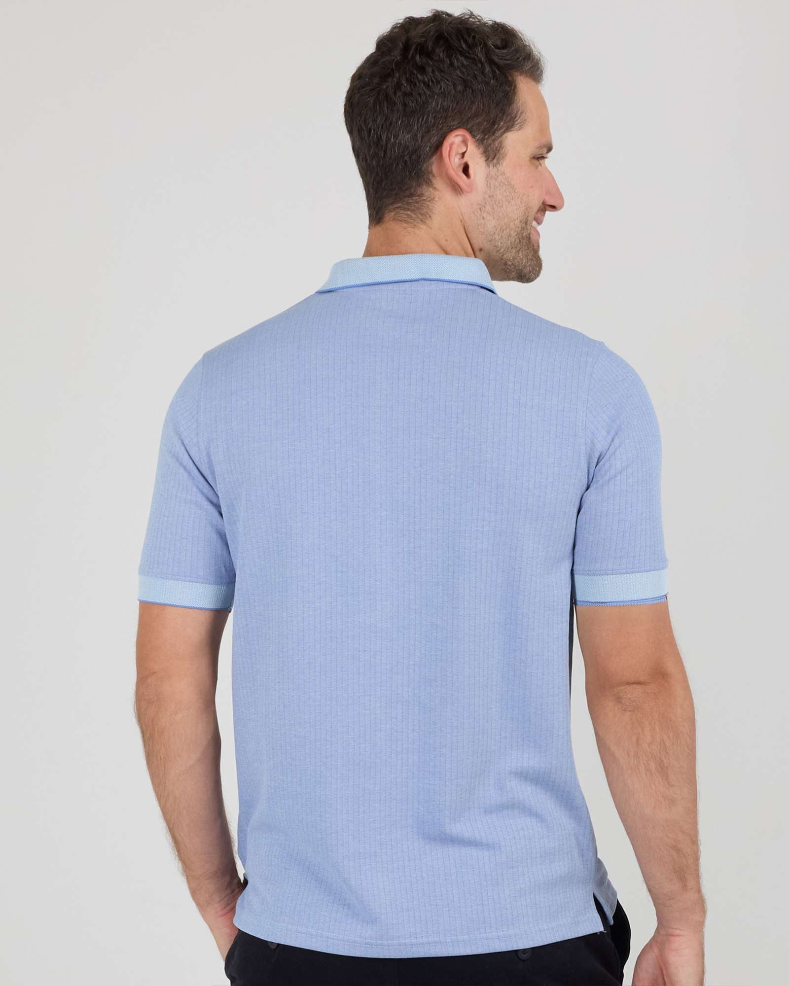 3 Pack: Men's Ribbed CVC SS Polo Shirt With Pocket - Breathable Performance Polo (Available in Big & Tall)