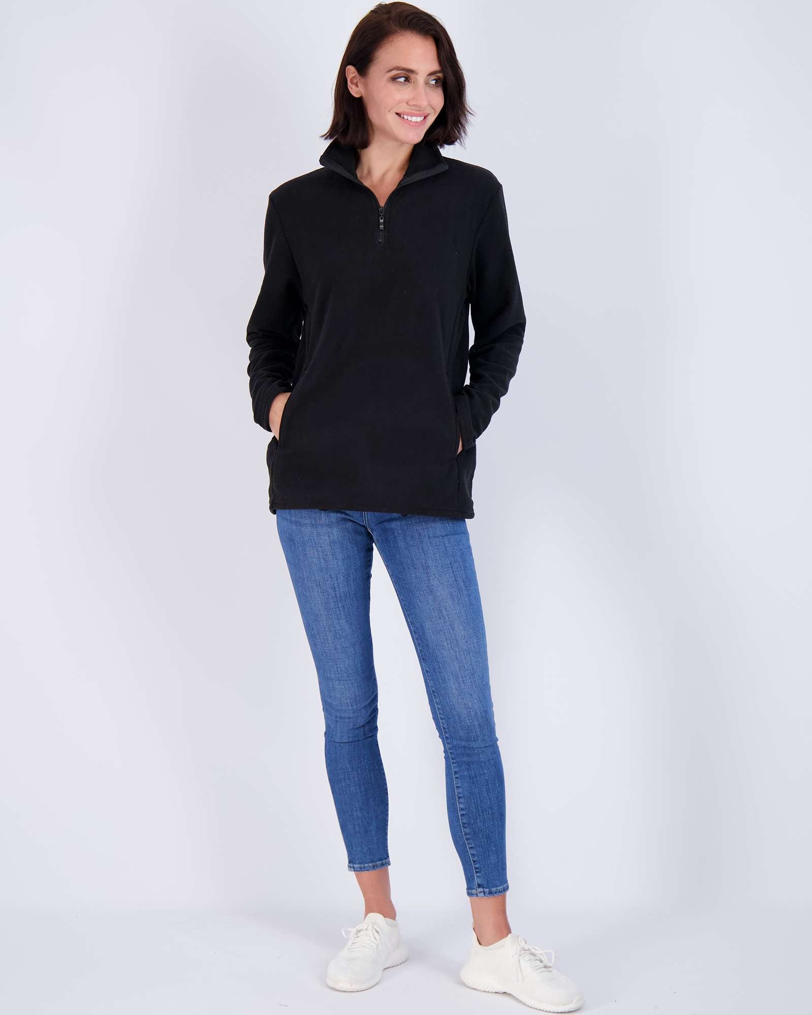 2 Pack: Women's Polar Fleece Long-Sleeve Quarter Zip Winter Jacket (Available in Plus Size)