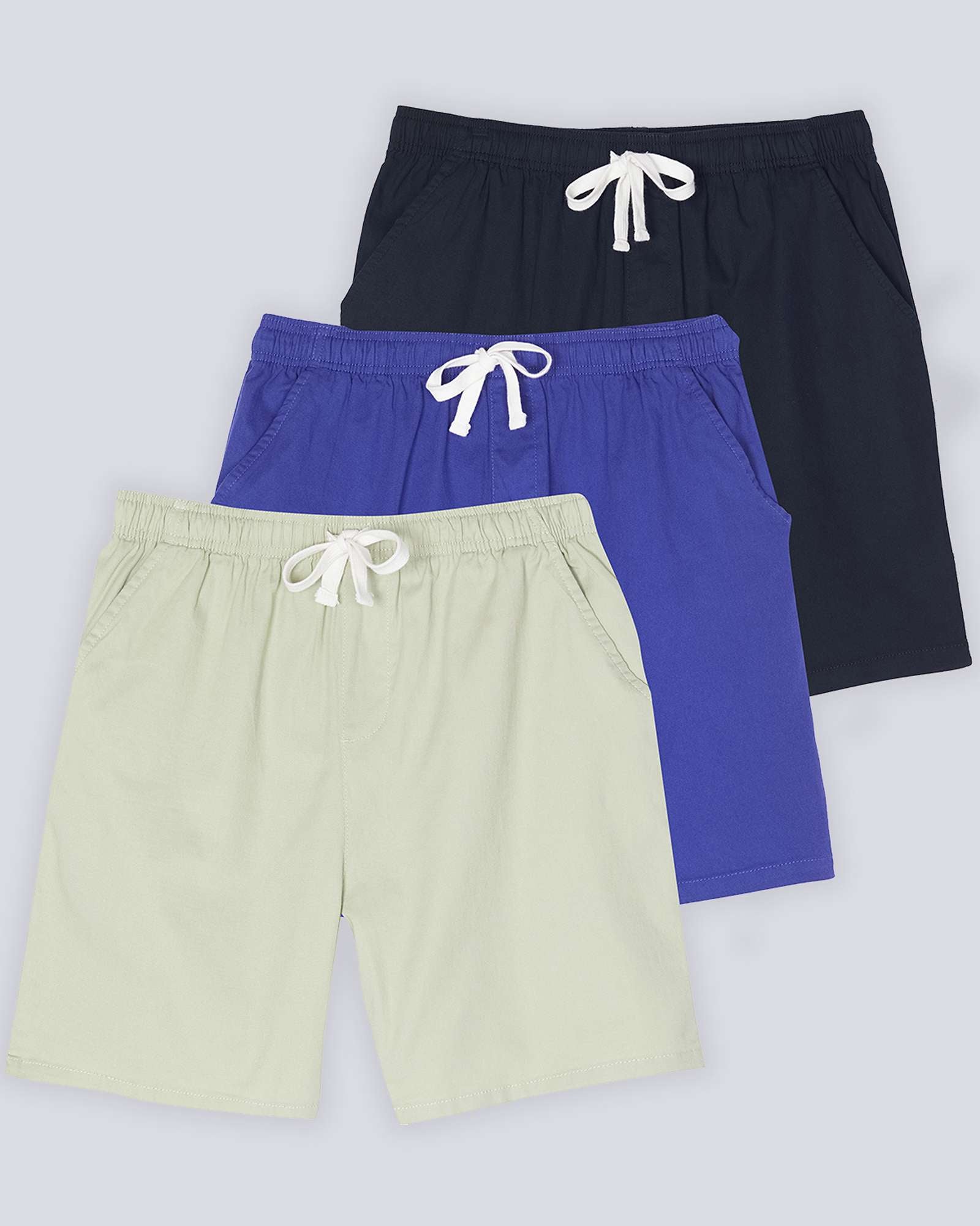 3 Pack: Men's Cotton 7" Walk Short