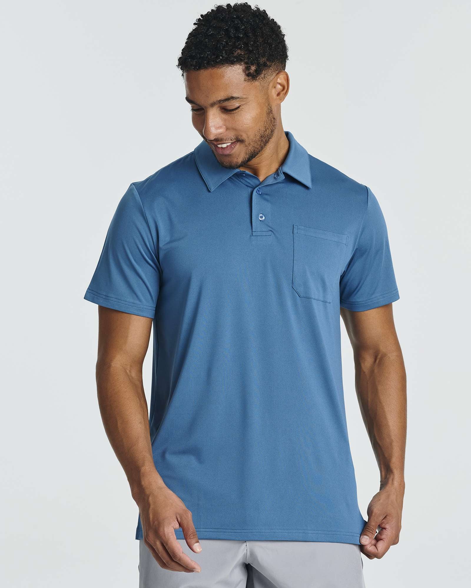 3 Pack: Men's Short Sleeve Pocket Polo Shirt (Available in Big & Tall)