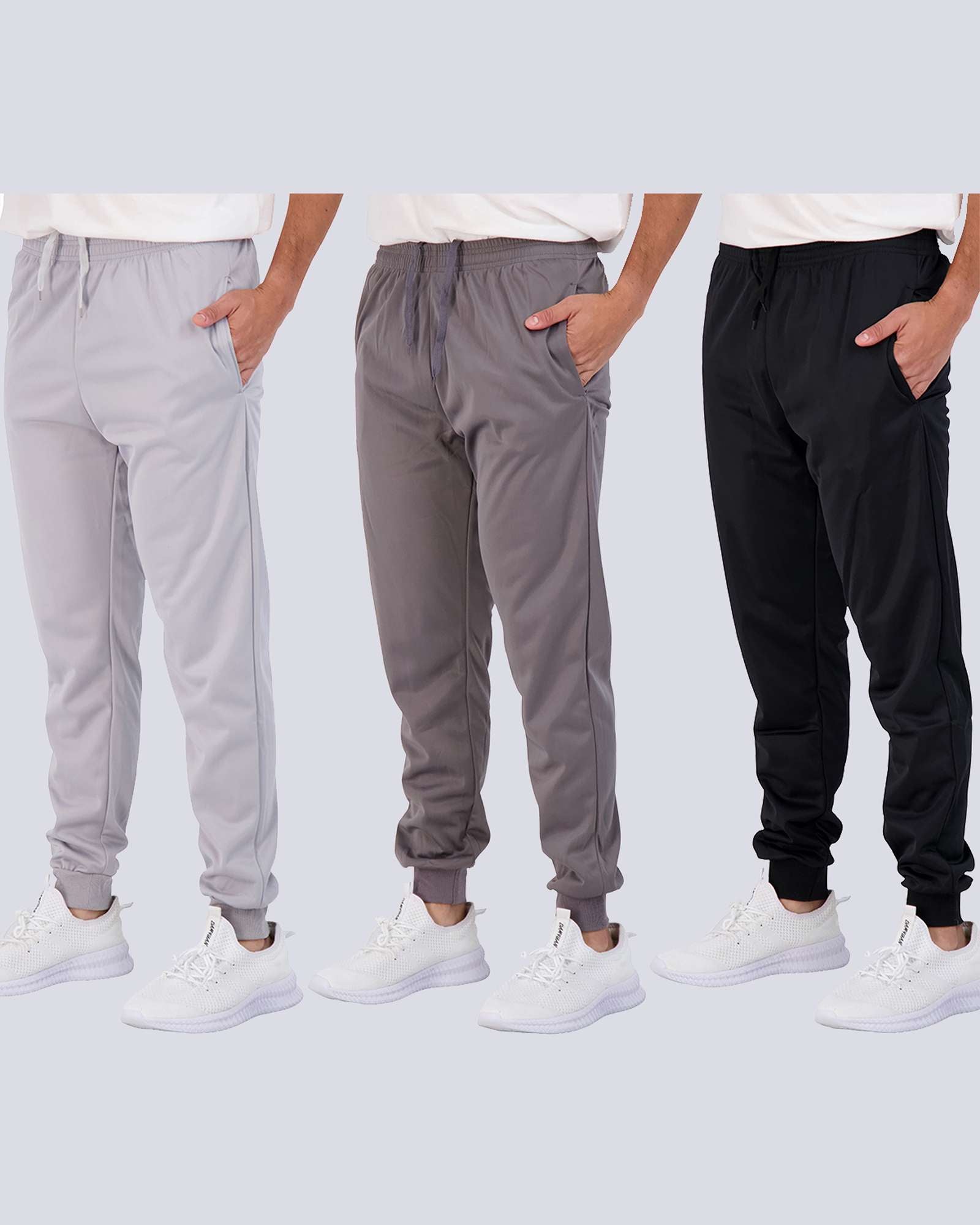 3 Pack: Boys Active Fleece-Lined Tricot Jogger Sweatpants