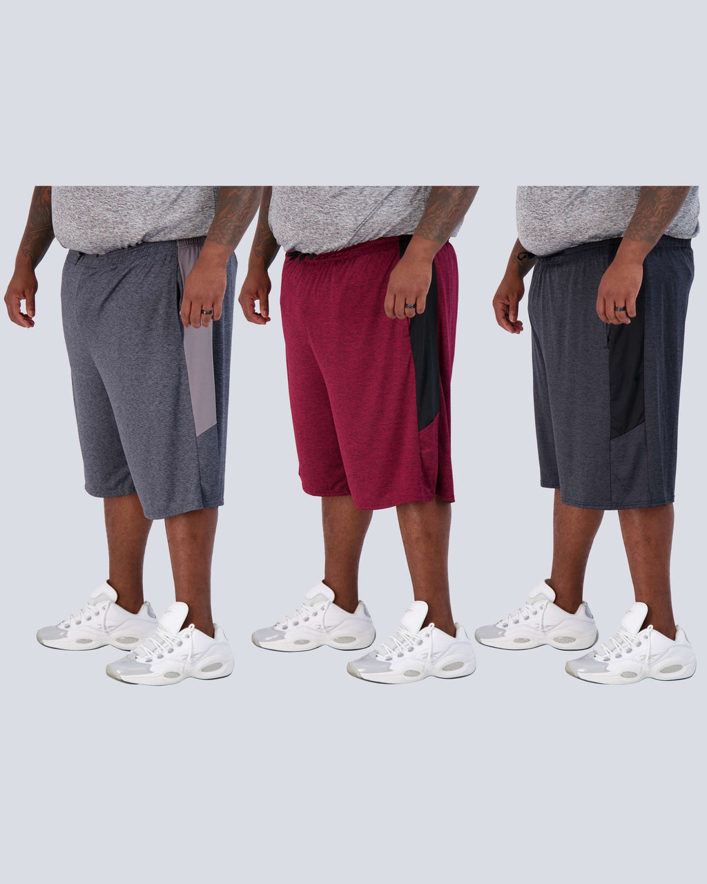 3 Pack: Men's Big & Tall Dry Fit & Mesh Performance Shorts