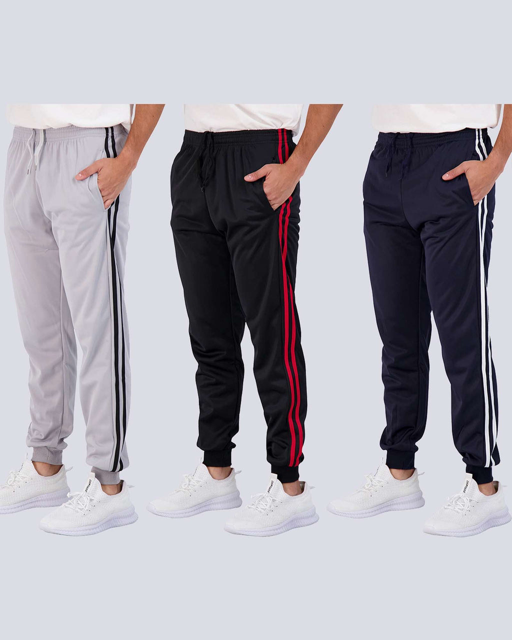3 Pack: Boys Active Fleece-Lined Tricot Jogger Sweatpants