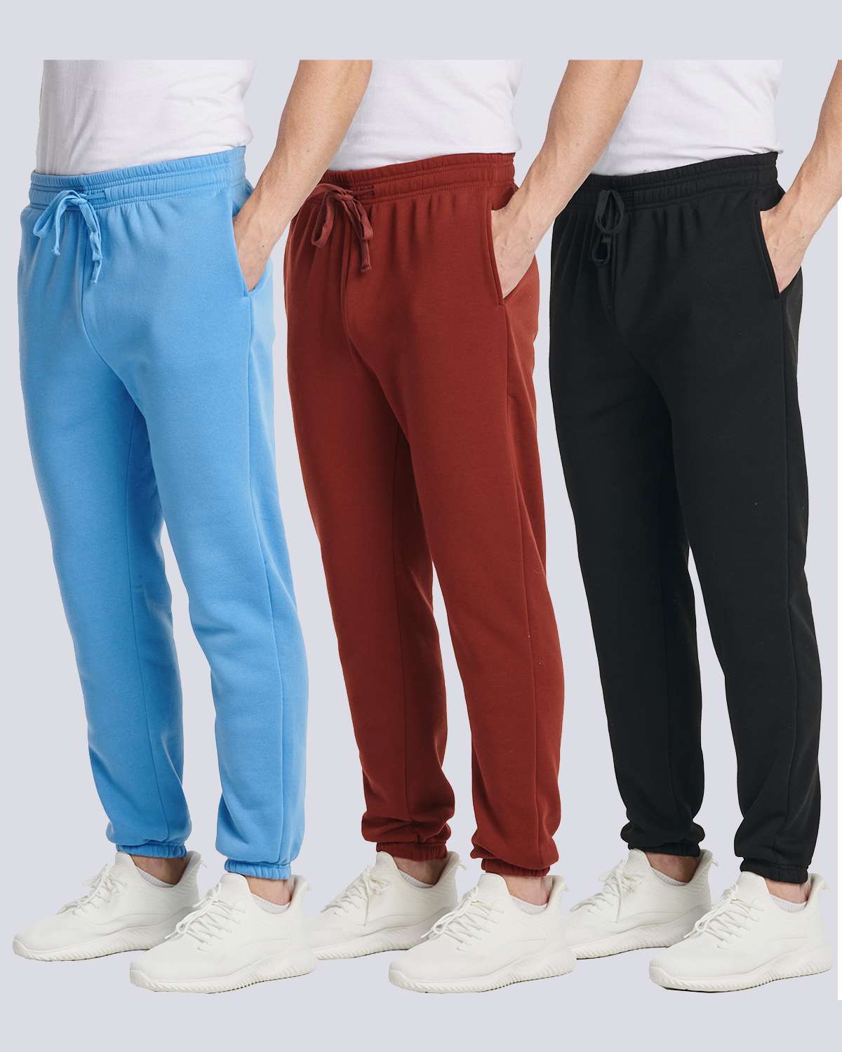 3 Pack: Men's Fleece Jogger Sweatpants (Available in Big & Tall)