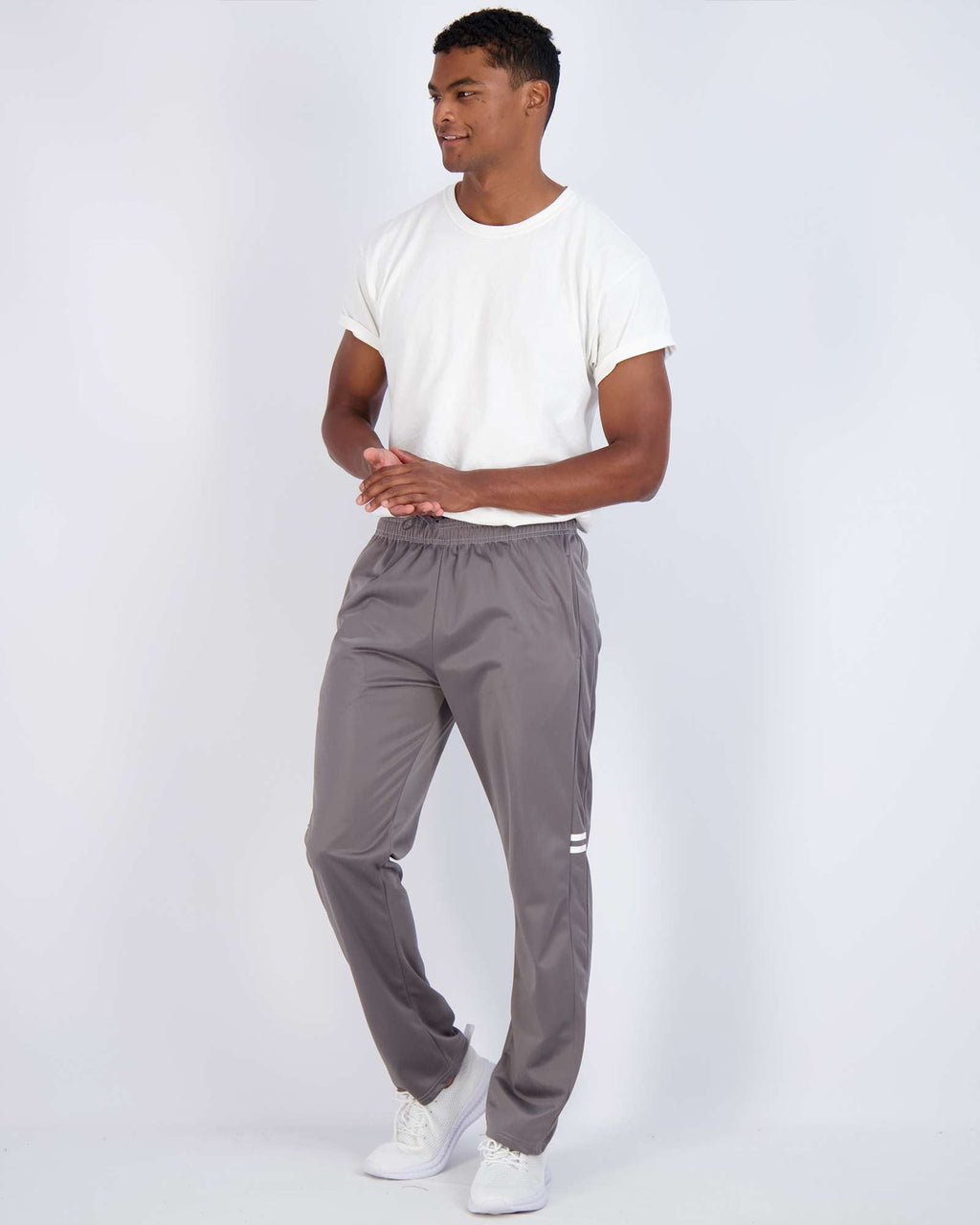 3 Pack: Mens Active Athletic Casual Tricot Open Bottom Sweatpants with Pockets (Available in Big & Tall)