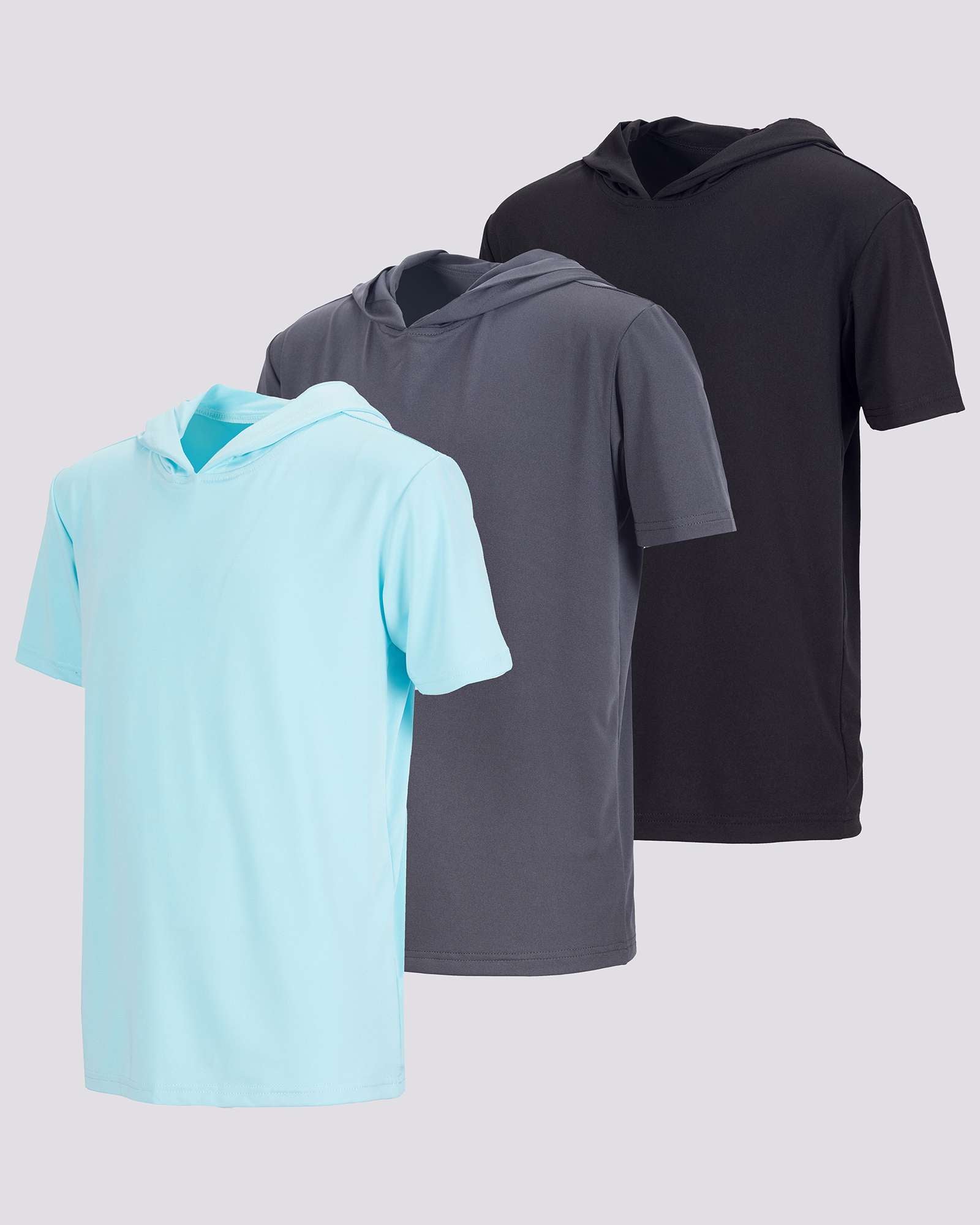 3 Pack: Boys' Dry-Fit Short Sleeve Workout Hoodie
