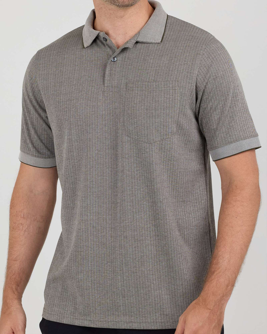 3 Pack: Men's Ribbed CVC SS Polo Shirt With Pocket - Breathable Performance Polo (Available in Big & Tall)