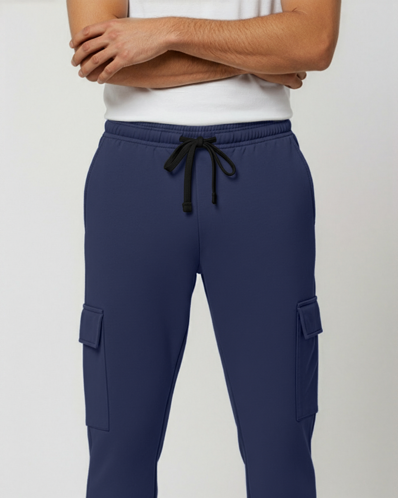 3 Pack: Mens Fleece Cargo Open Bottom Sweatpants