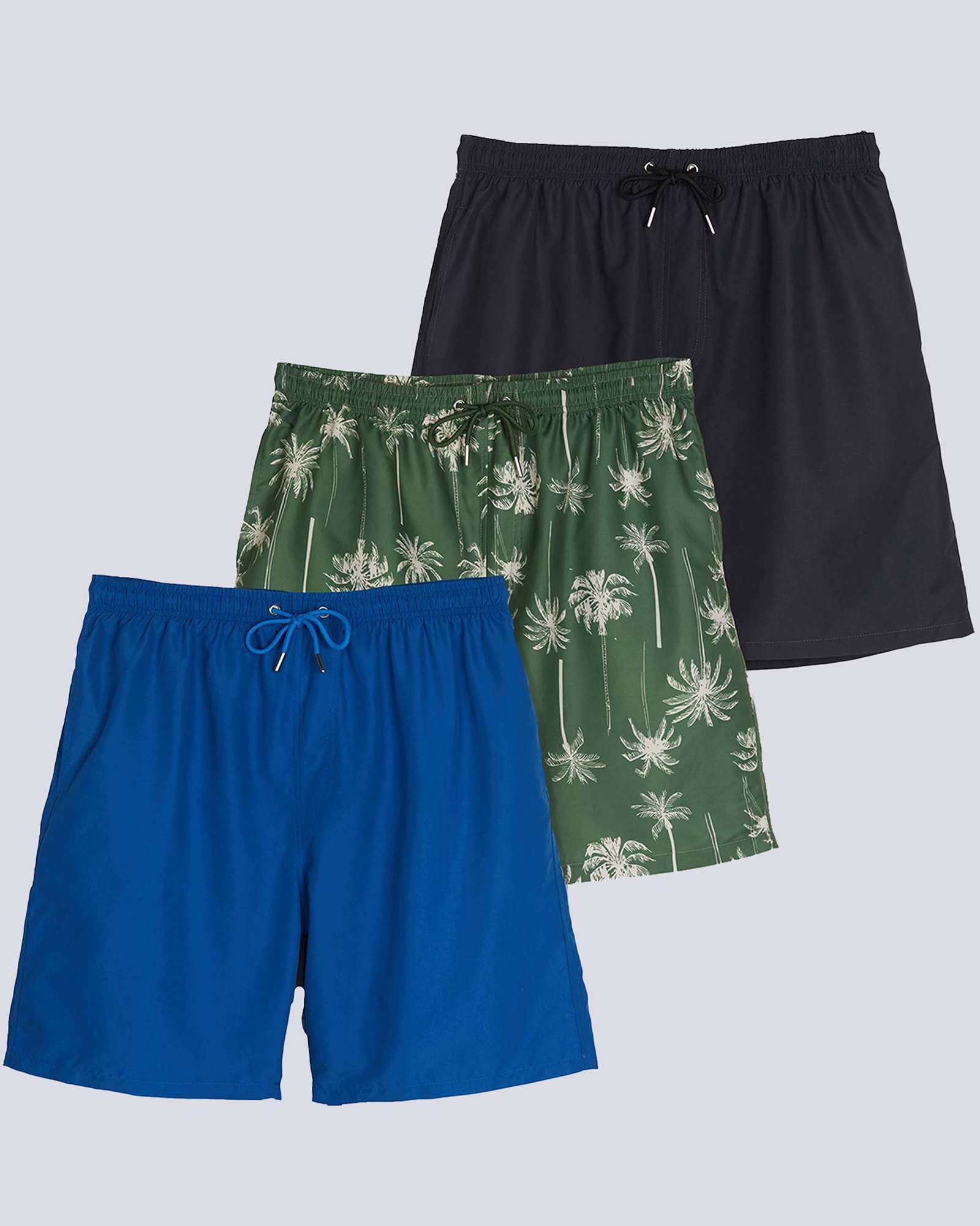 3 Pack: Men's 7" Quick-Dry Swim Trunk with Mesh Lining (Available in Big & Tall)