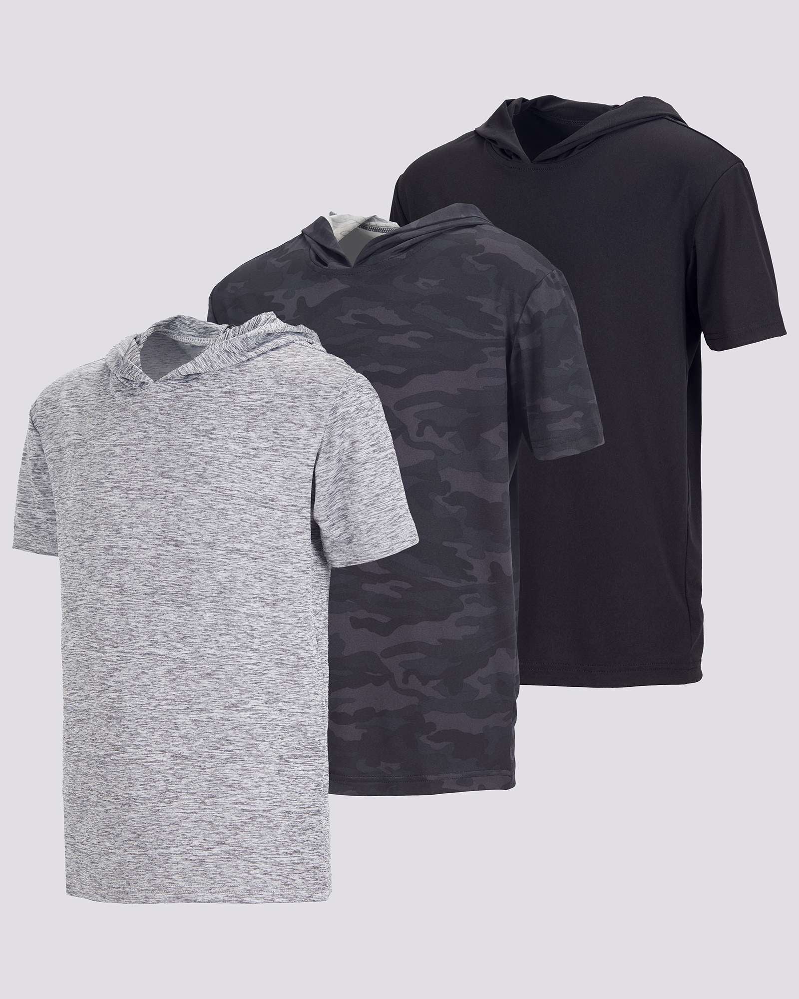 3 Pack: Boys' Dry-Fit Short Sleeve Workout Hoodie