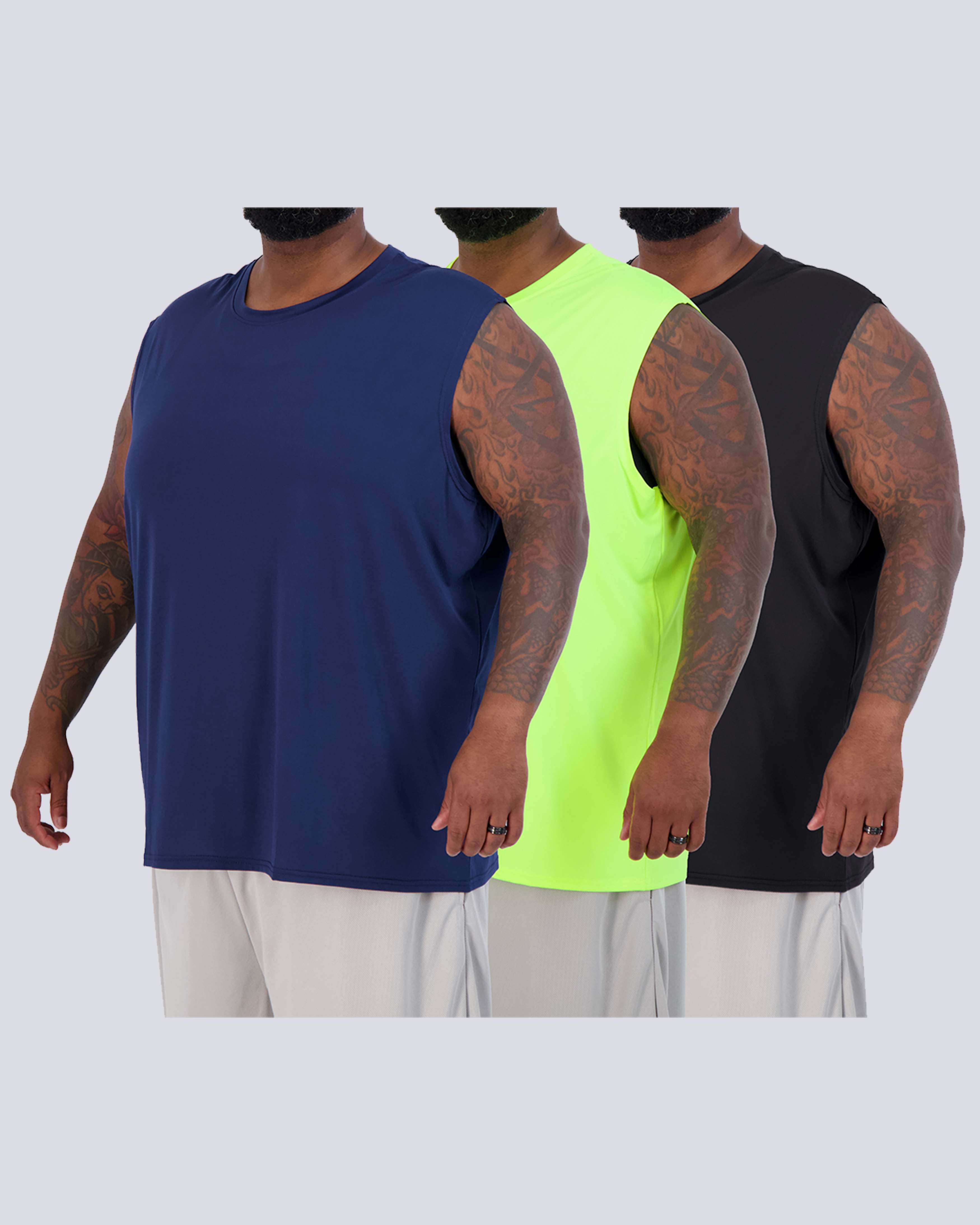 3 Pack: Mens Dry-Fit Active Tech Tank Top