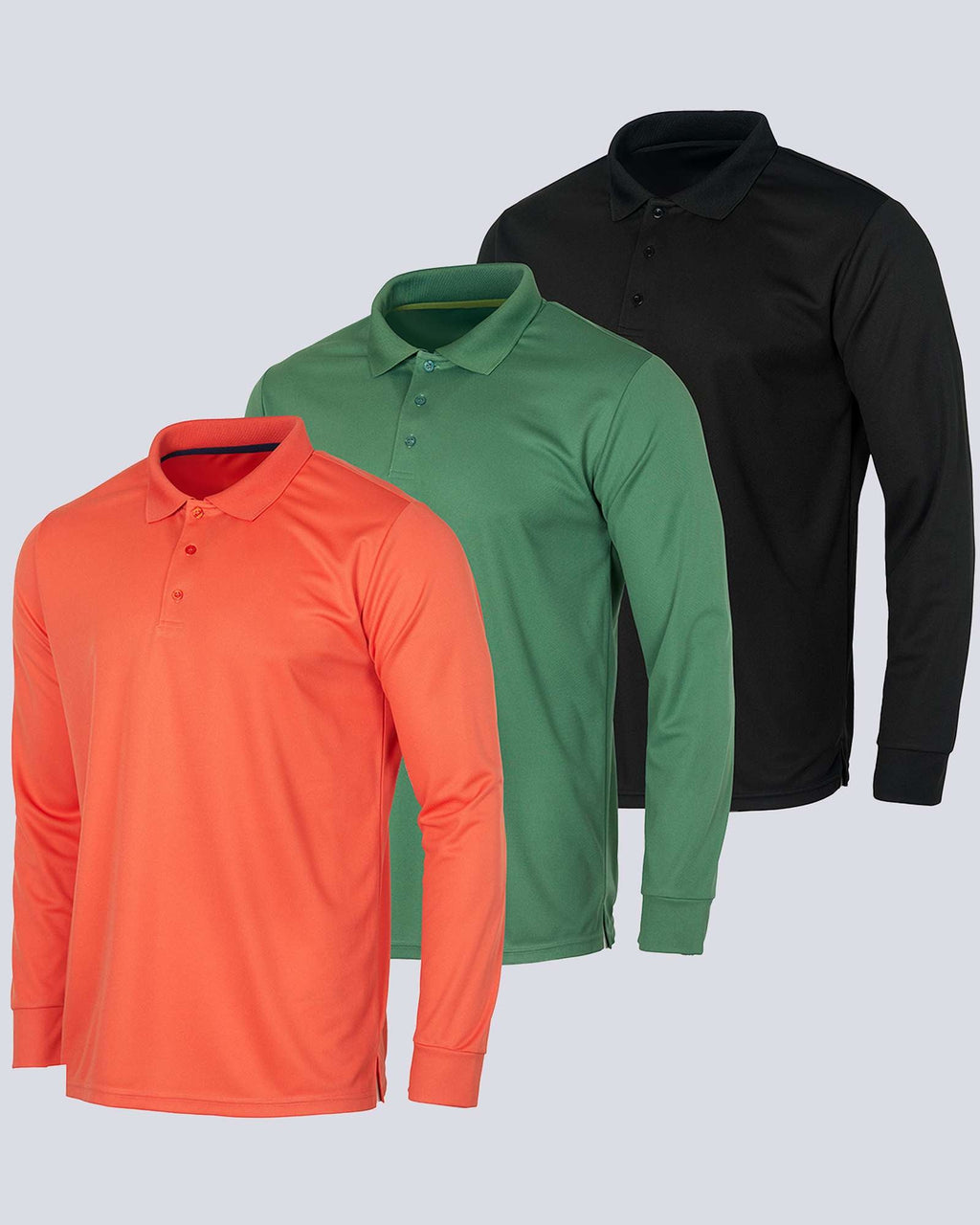 3 Pack: Mens Active Performance Polo Shirt