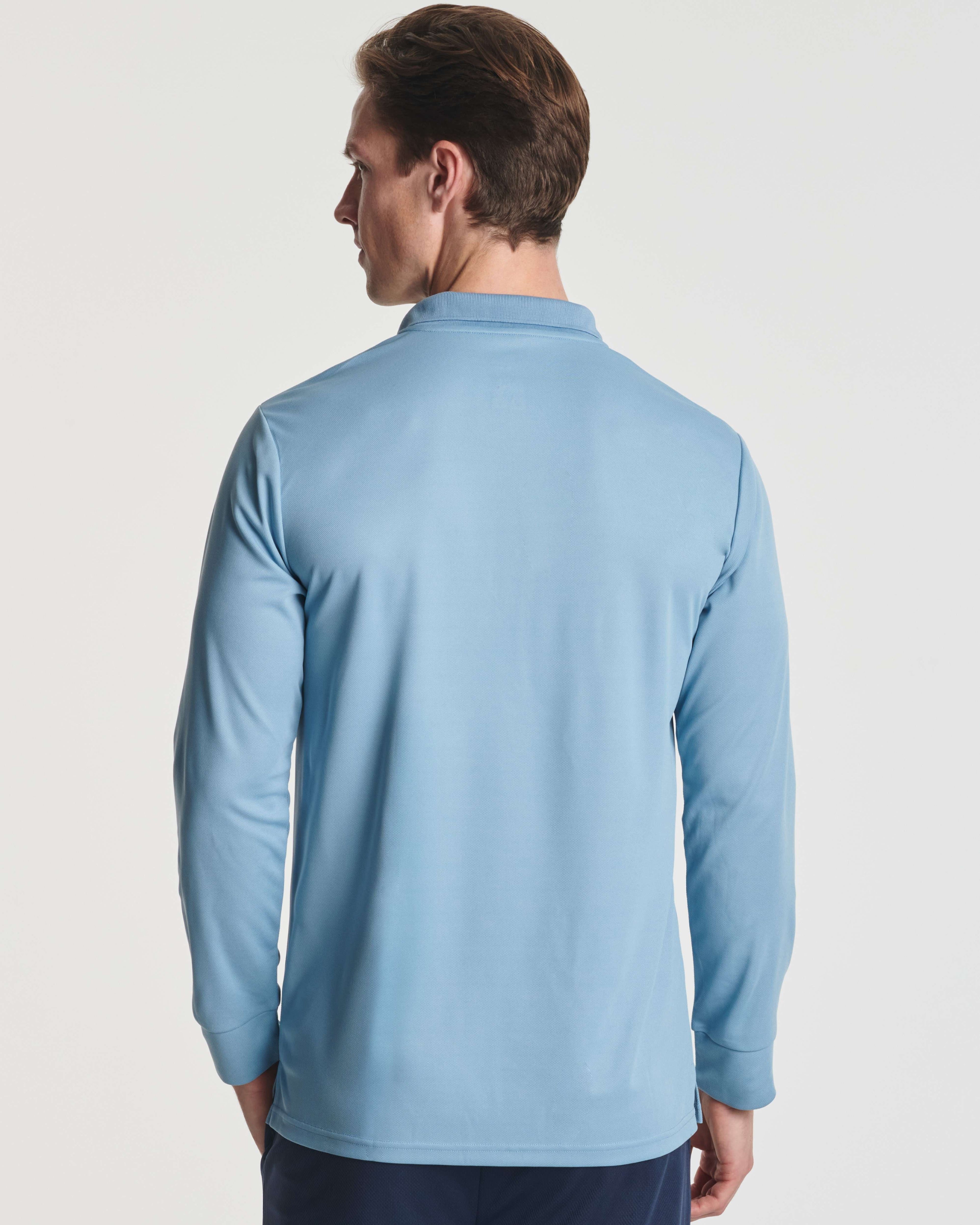 3 Pack: Men's Dry Fit Long-Sleeve Polo Shirt (Available in Big & Tall)
