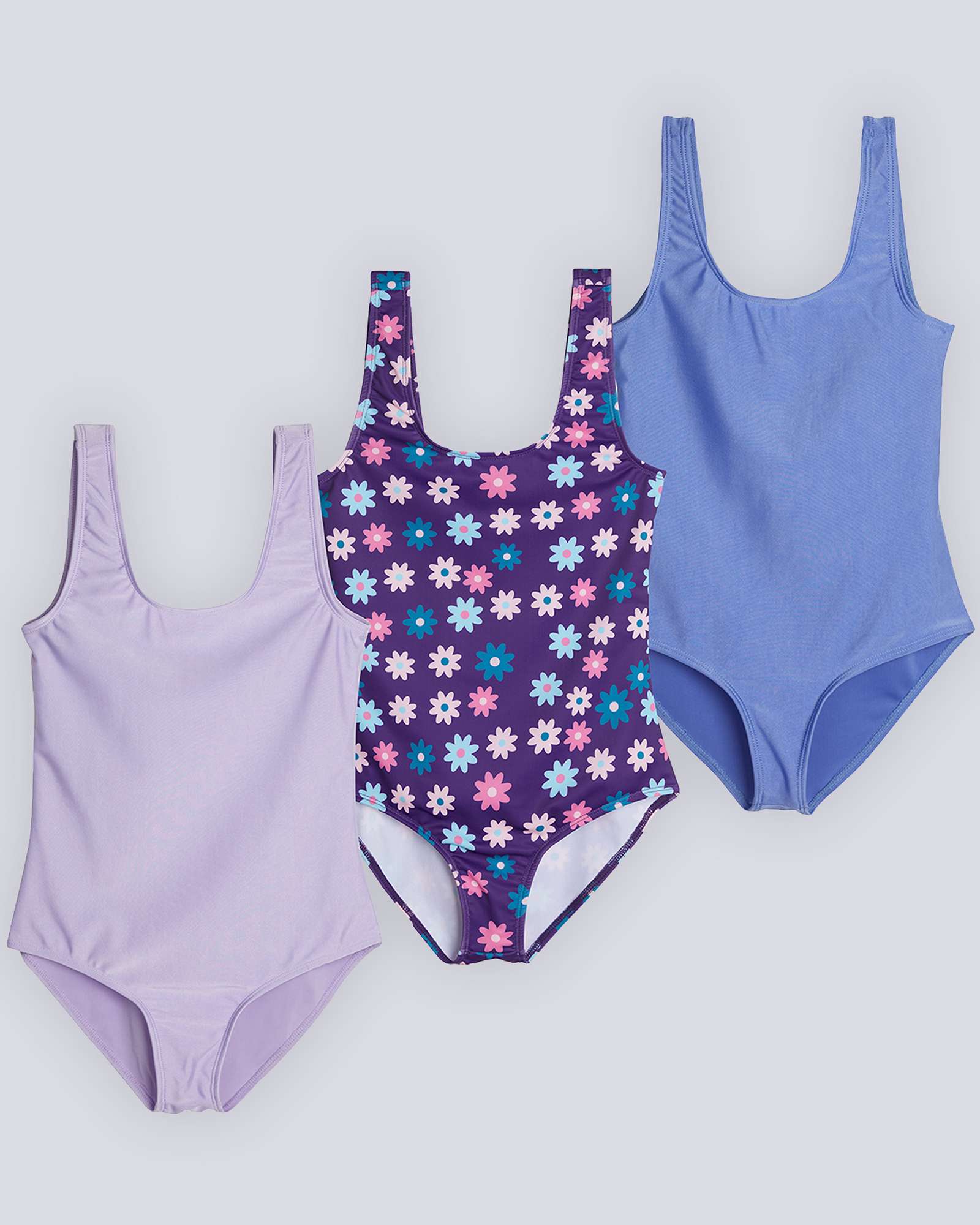 3 Pack: Girls' Surf One Piece Swimsuit