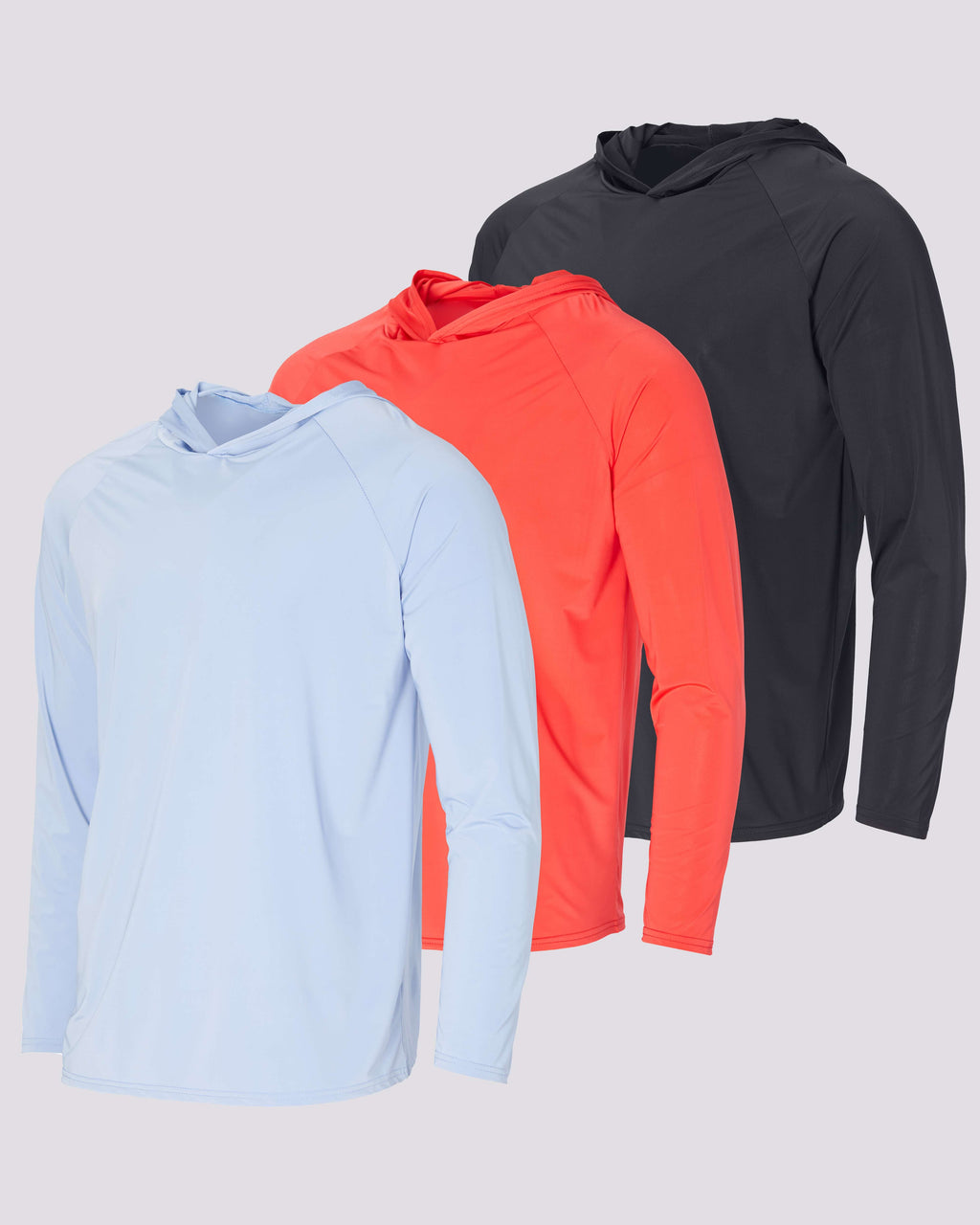 3 Pack: Men's Rash Guard Hoodie (Available In Big & Tall)