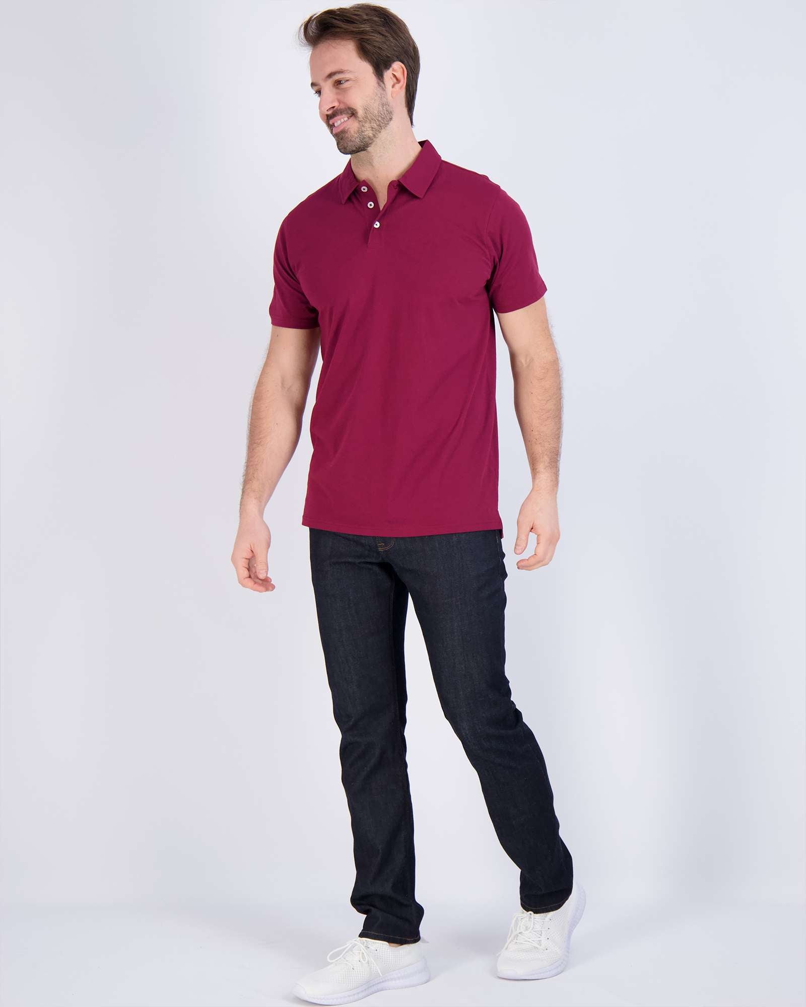 3 Pack: Men's Jersey Cotton Short Sleeve Polo Shirt