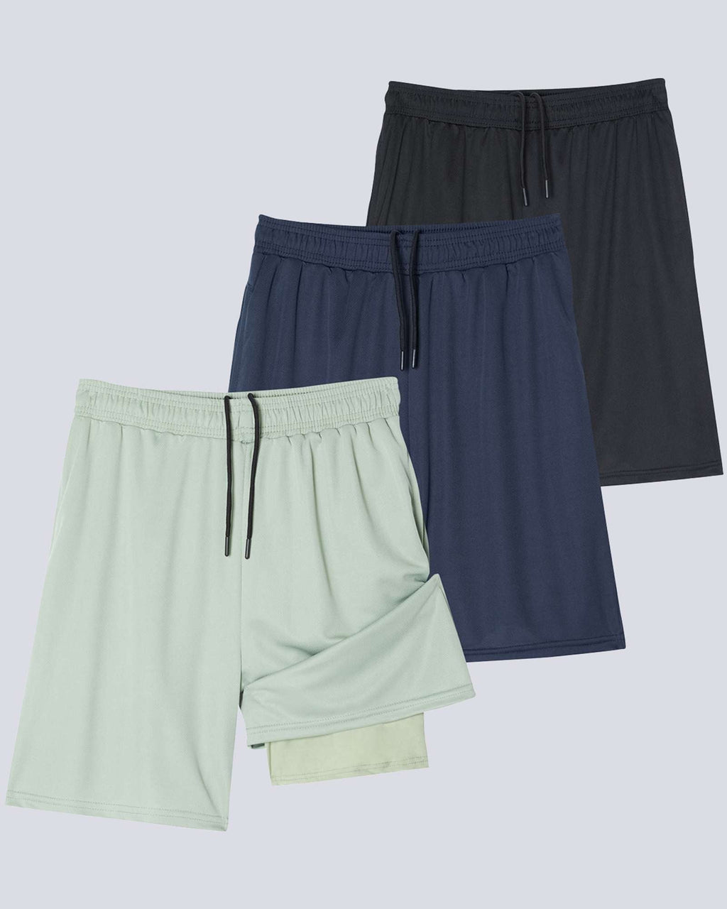 3 Pack: Men's 2-in-1 7" Running Shorts with Compression Liner (Available in Big & Tall)