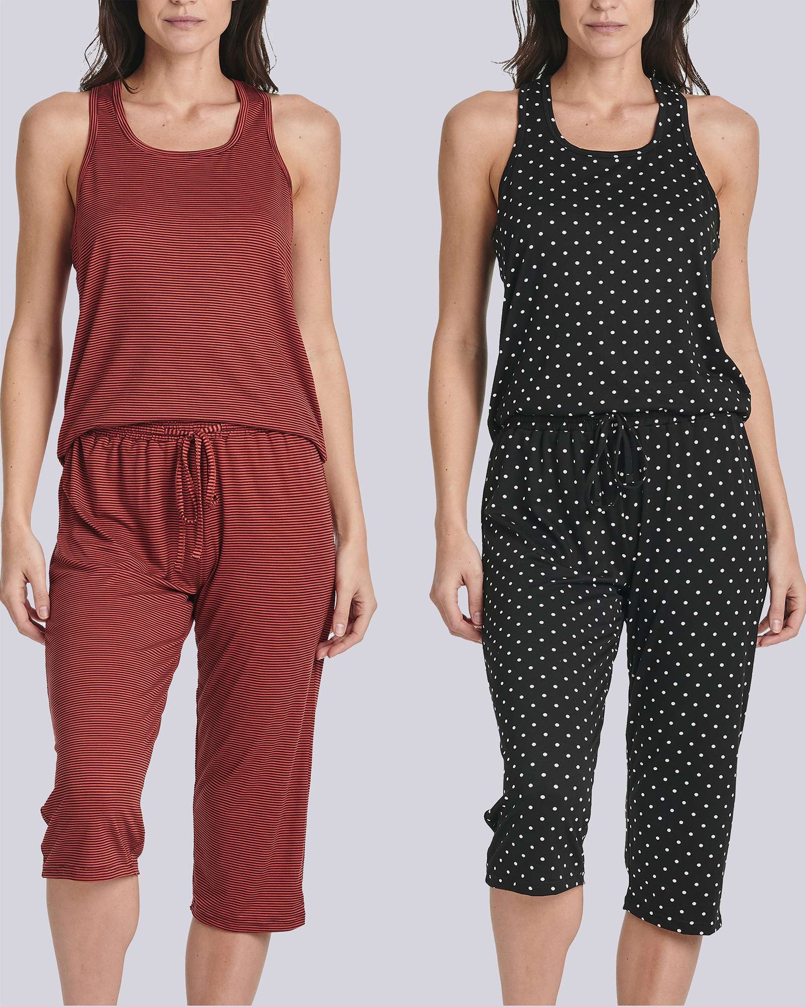2 Pack: Women's Pajama Set Tank Top and Capri Pants
