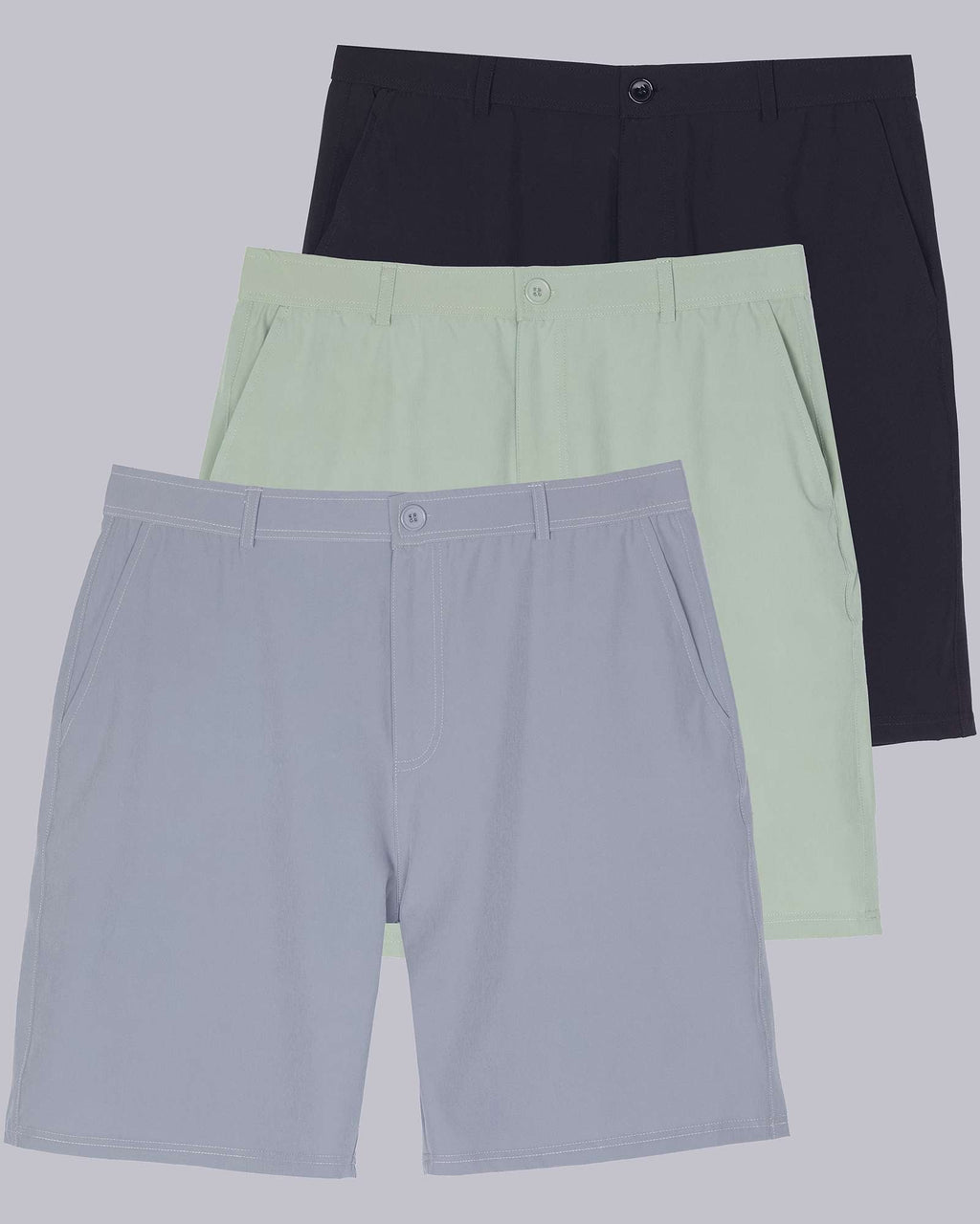 3 Pack: Men's 9" Golf Shorts