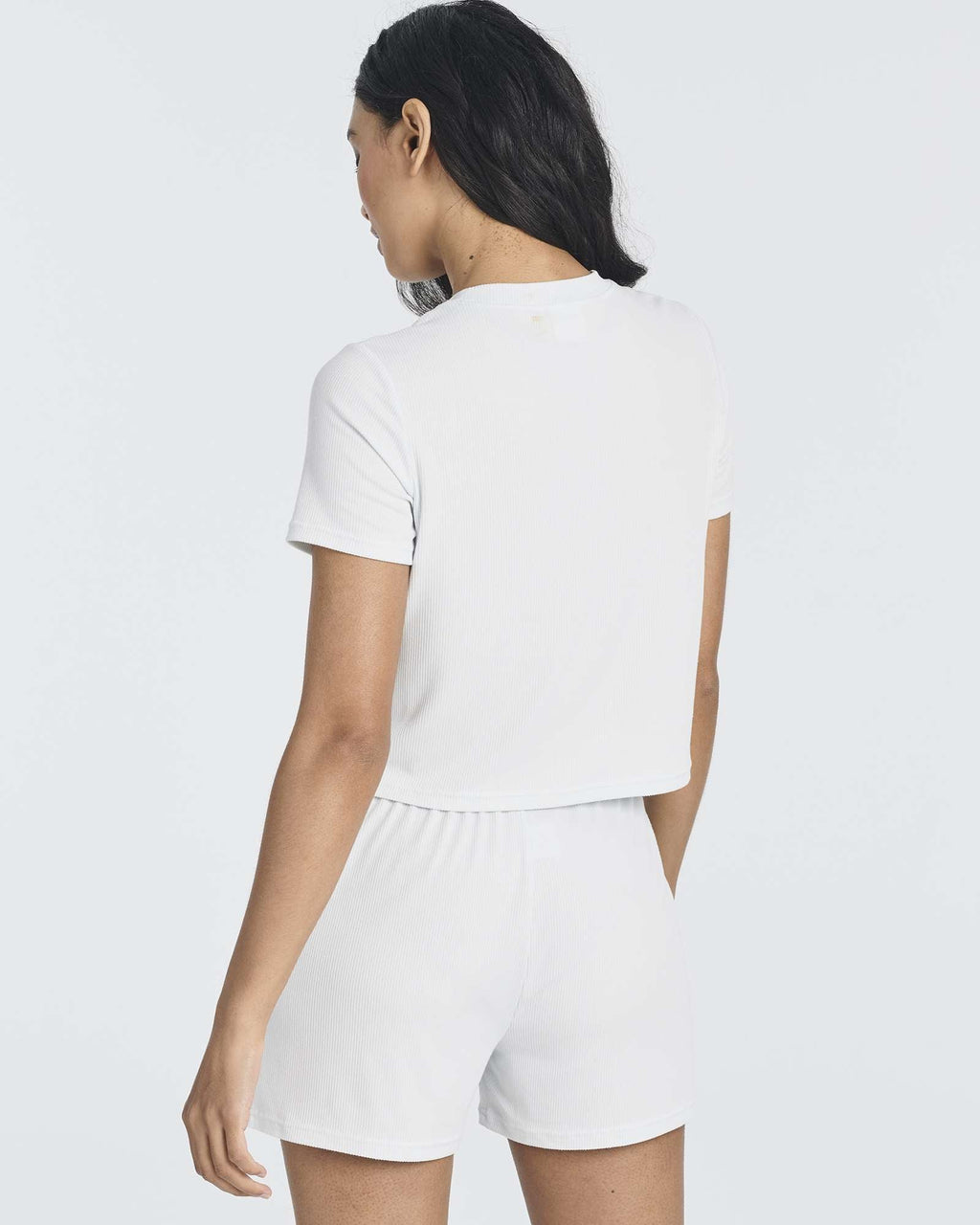 2 Pack: Women's Soft Ribbed Knit Crop Top & Short Set